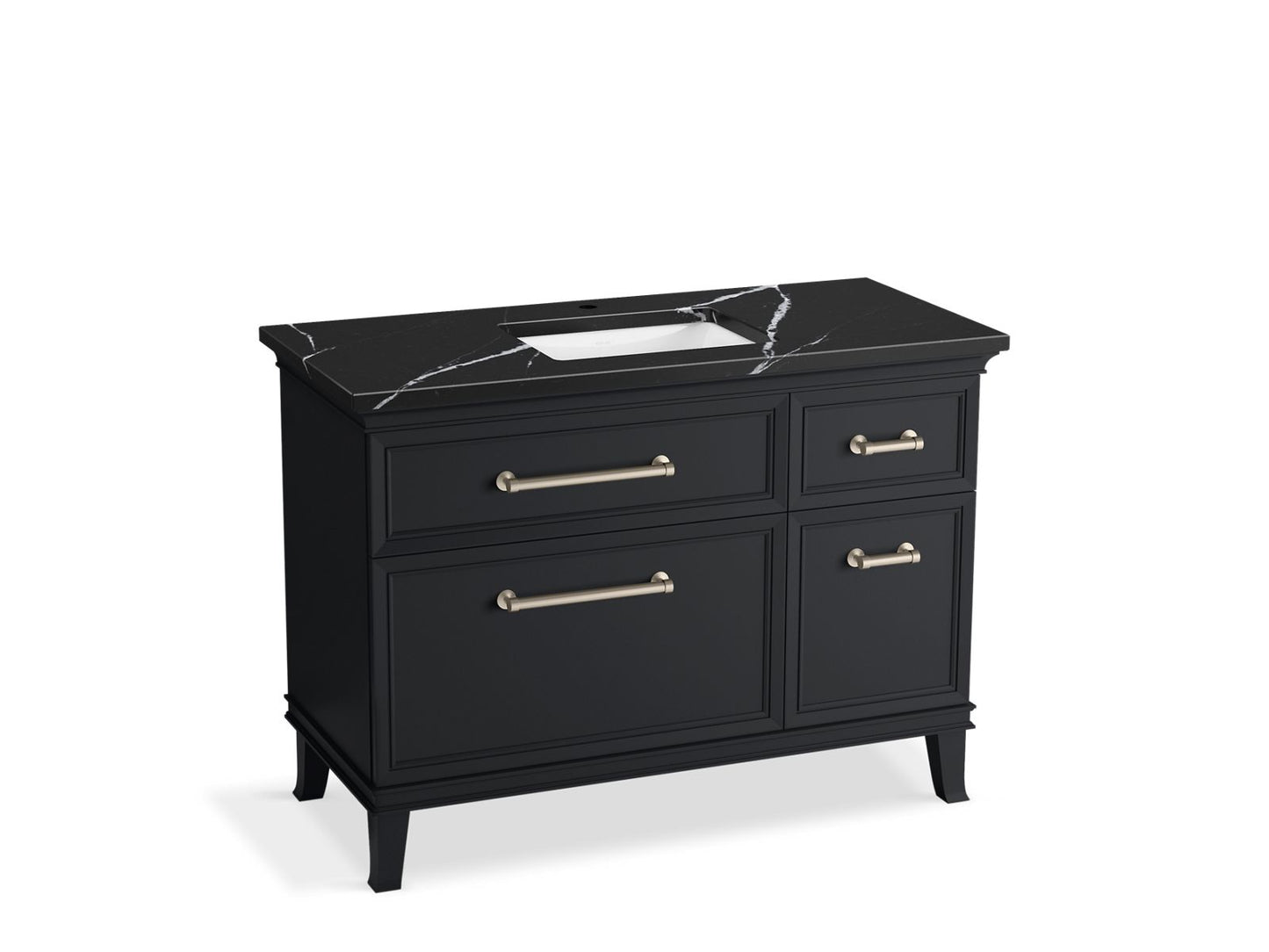 KOHLER K-CM29481-BD4-XEN 48" bathroom vanity cabinet with sink and quartz top - Slate Grey