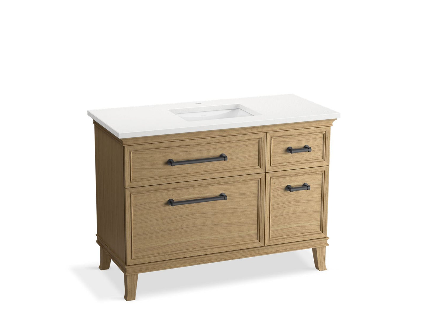 KOHLER K-CM29481-BD4-KWL 48" bathroom vanity cabinet with sink and quartz top - Light Oak