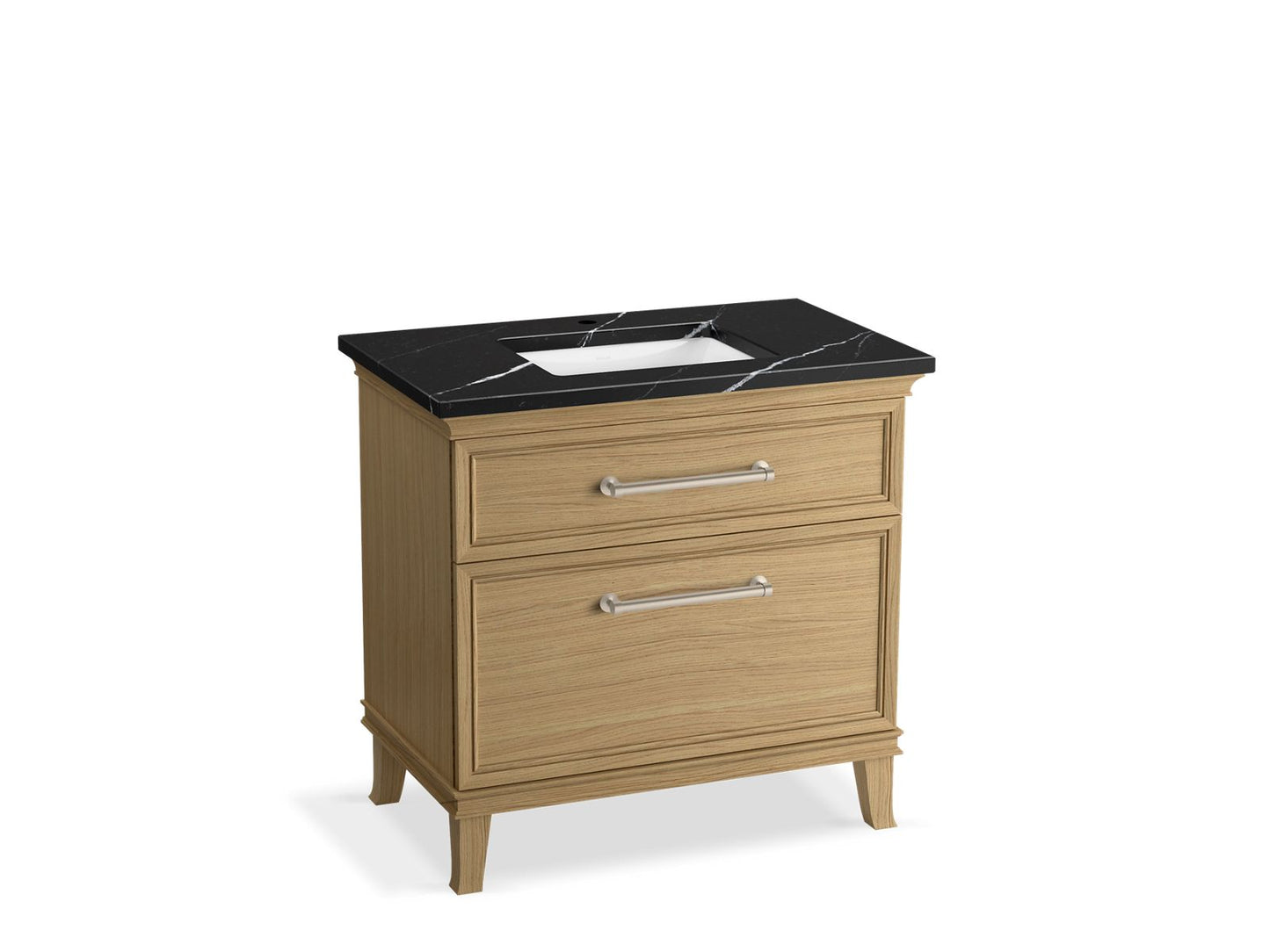KOHLER K-CM33559-BD3-KEN 36" bathroom vanity cabinet with sink and quartz top - Light Oak