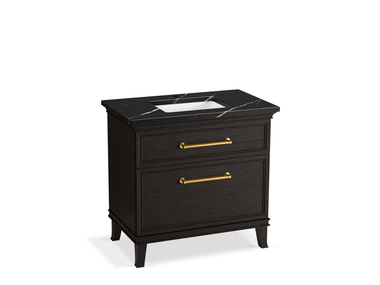 KOHLER K-CM33559-BD3-BEB 36" bathroom vanity cabinet with sink and quartz top - Carbon Oak