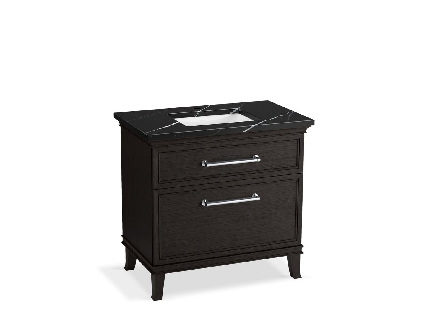 KOHLER K-CM33559-BD3-WEC 36" bathroom vanity cabinet with sink and quartz top - Carbon Oak