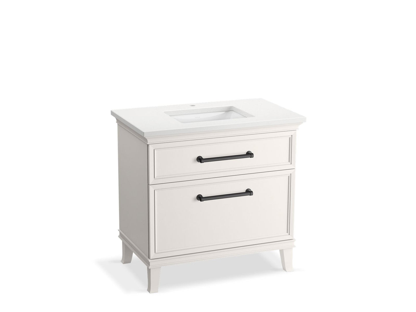 KOHLER K-CM33559-BD3-AWL 36" bathroom vanity cabinet with sink and quartz top - Linen White