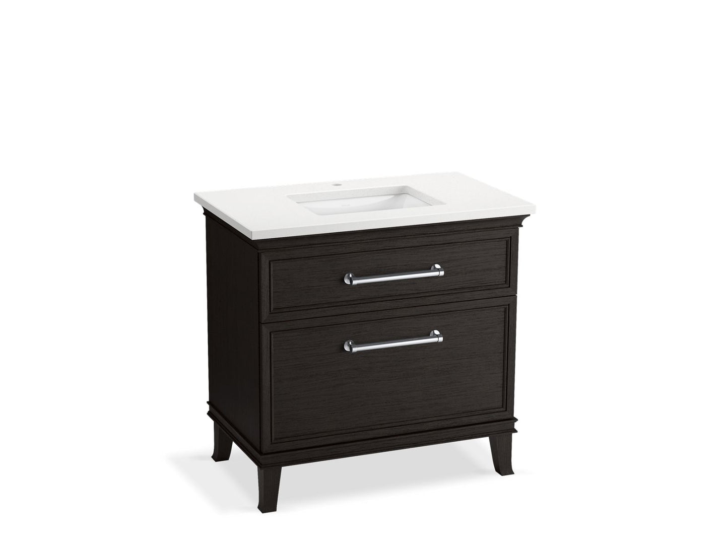 KOHLER K-CM33559-BD3-BWC 36" bathroom vanity cabinet with sink and quartz top - Carbon Oak
