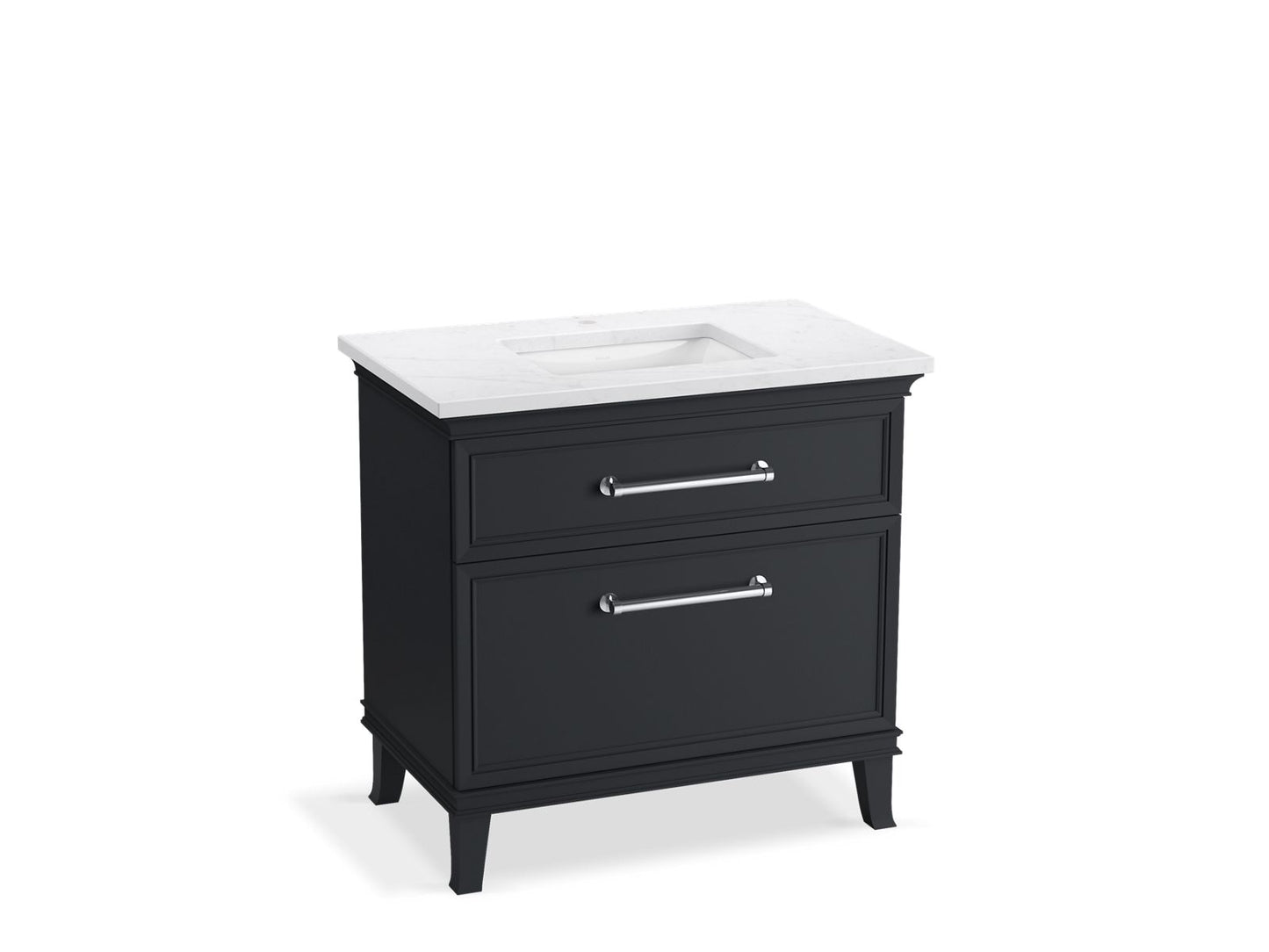 KOHLER K-CM33559-BD3-XTC 36" bathroom vanity cabinet with sink and quartz top - Slate Grey