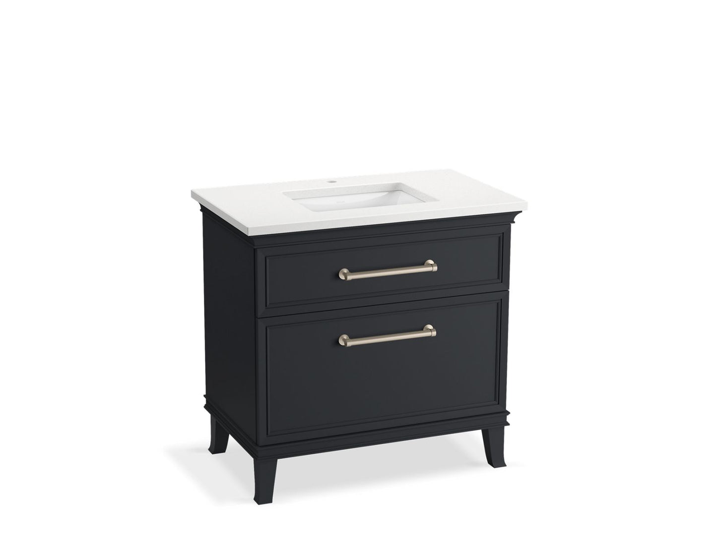 KOHLER K-CM33559-BD3-XWN 36" bathroom vanity cabinet with sink and quartz top - Slate Grey