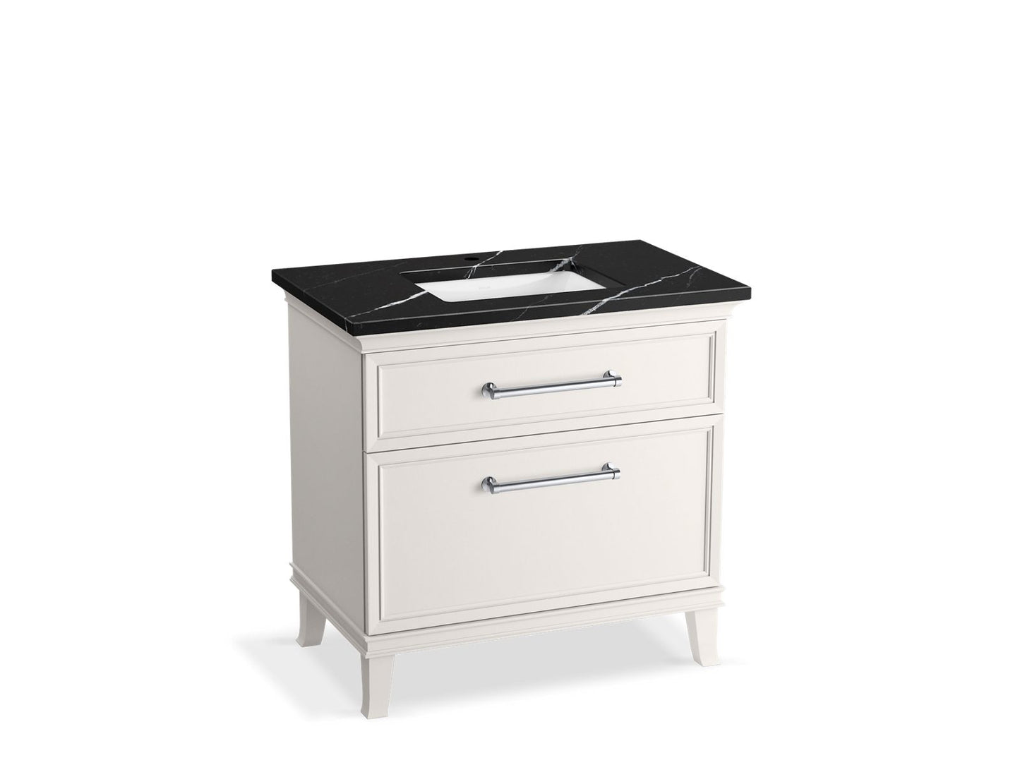 KOHLER K-CM33559-BD3-AEC 36" bathroom vanity cabinet with sink and quartz top - Linen White