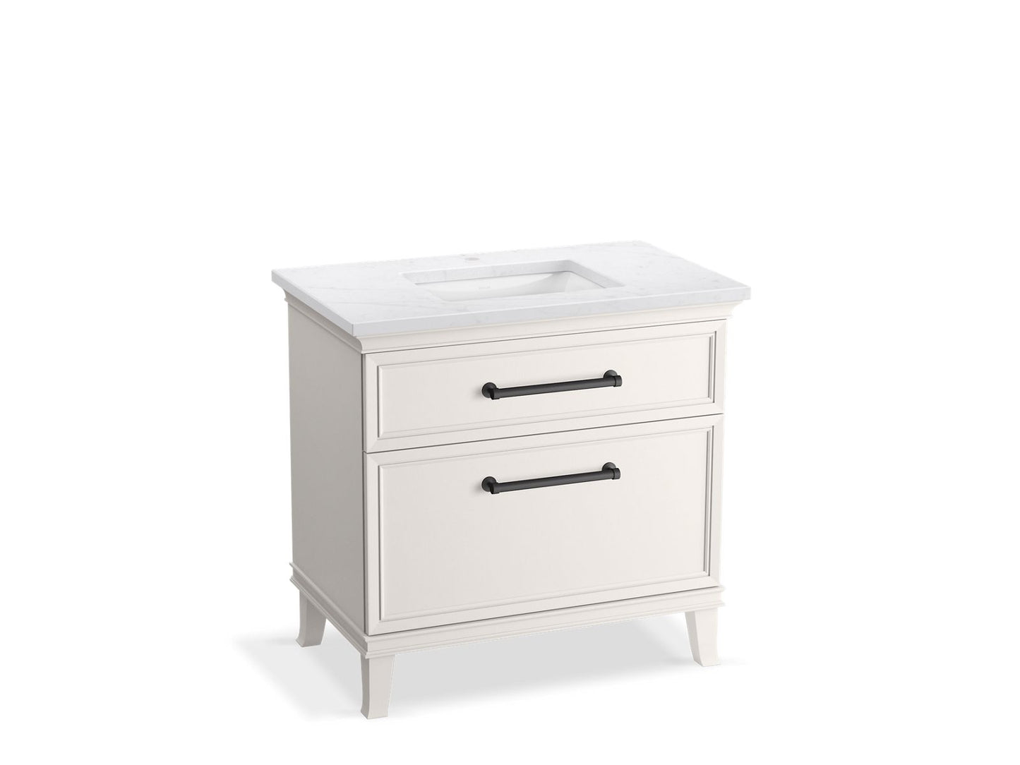 KOHLER K-CM33559-BD3-ATL 36" bathroom vanity cabinet with sink and quartz top - Linen White