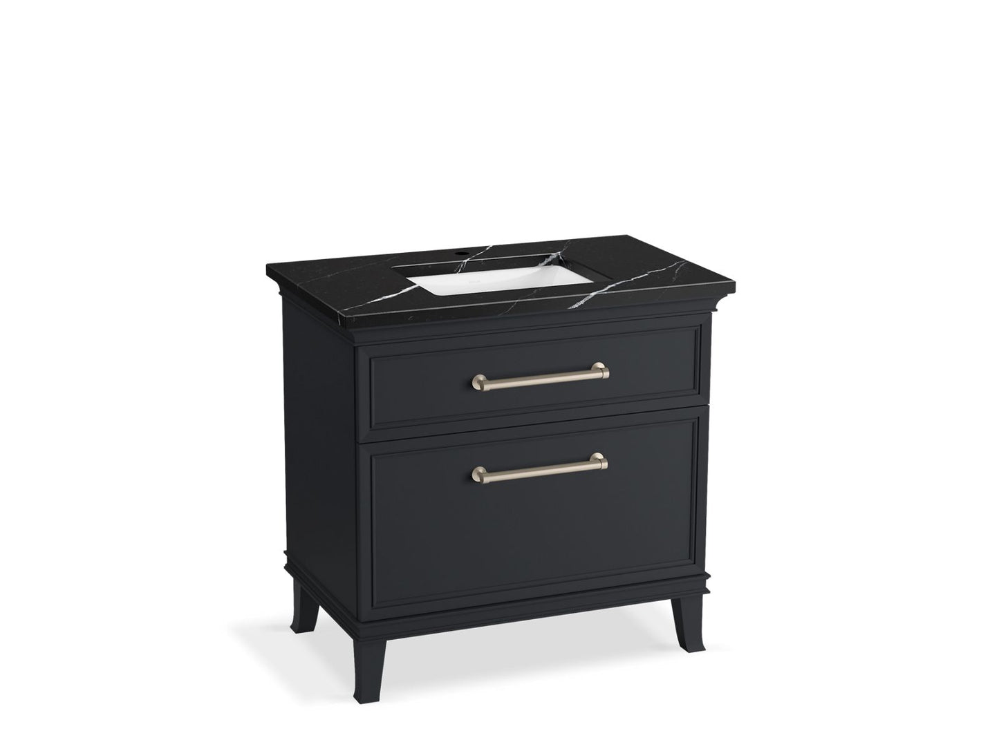 KOHLER K-CM33559-BD3-XEN 36" bathroom vanity cabinet with sink and quartz top - Slate Grey