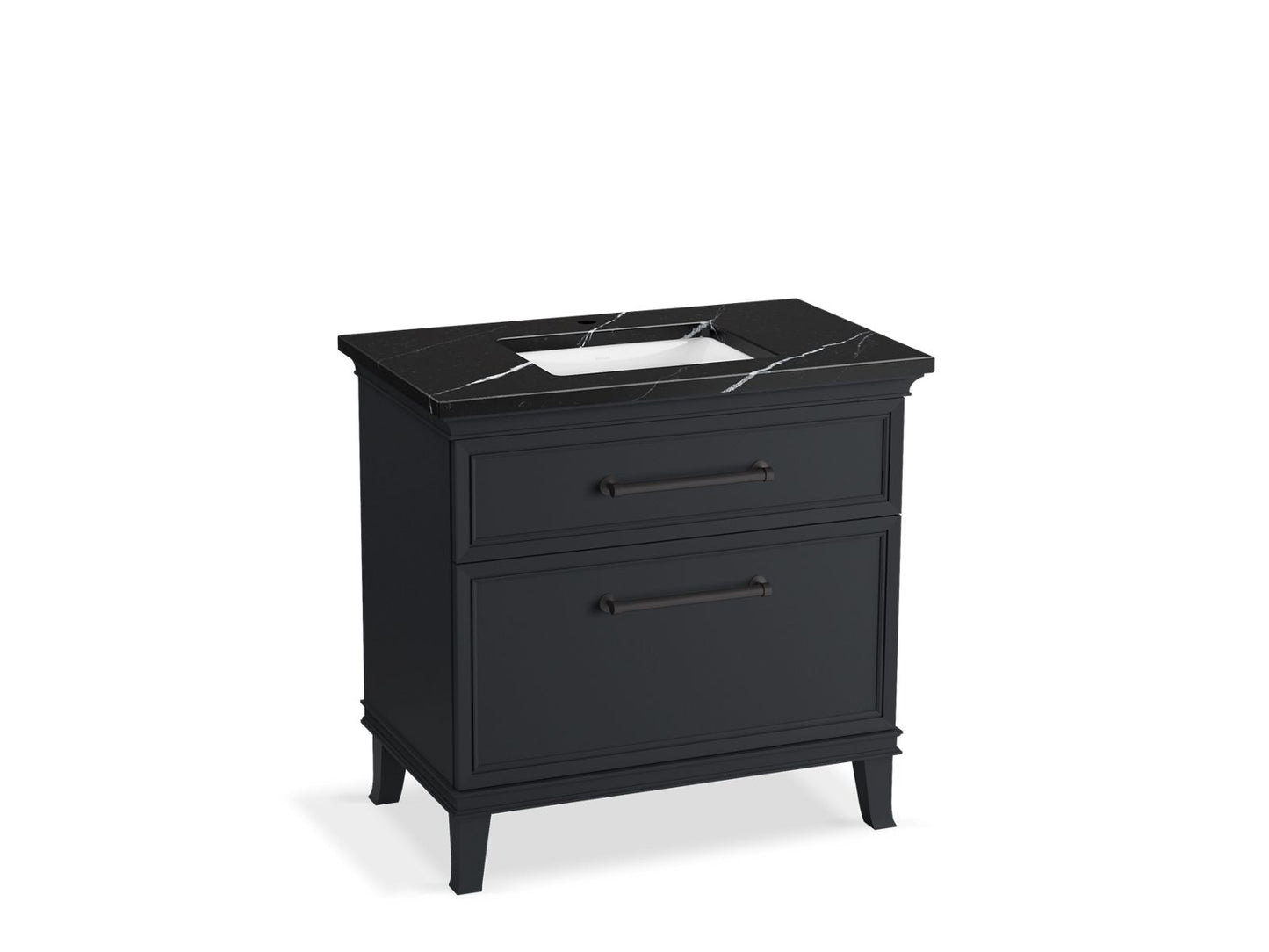KOHLER K-CM33559-BD3-XEL 36" bathroom vanity cabinet with sink and quartz top - Slate Grey