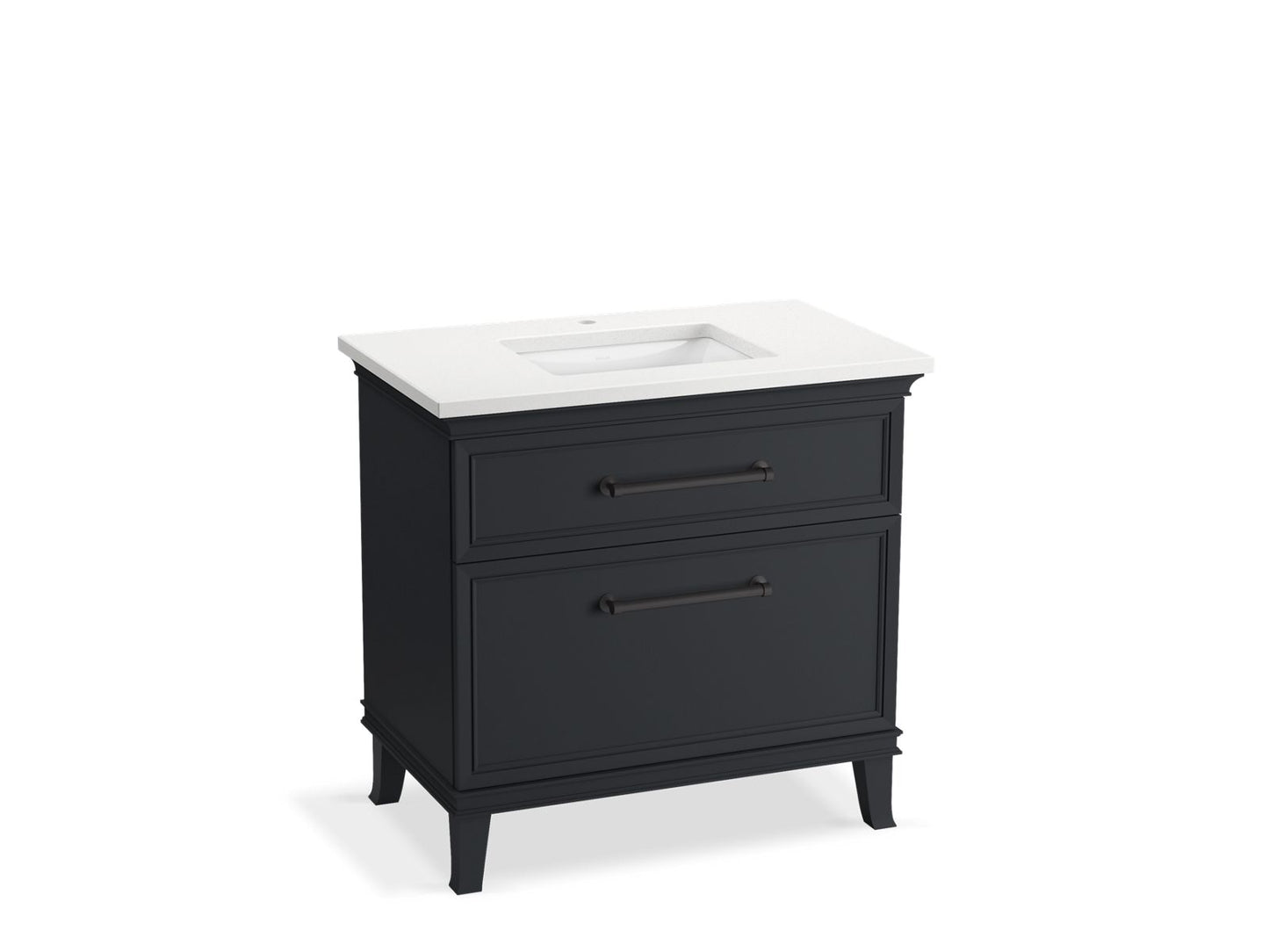 KOHLER K-CM33559-BD3-XWL 36" bathroom vanity cabinet with sink and quartz top - Slate Grey