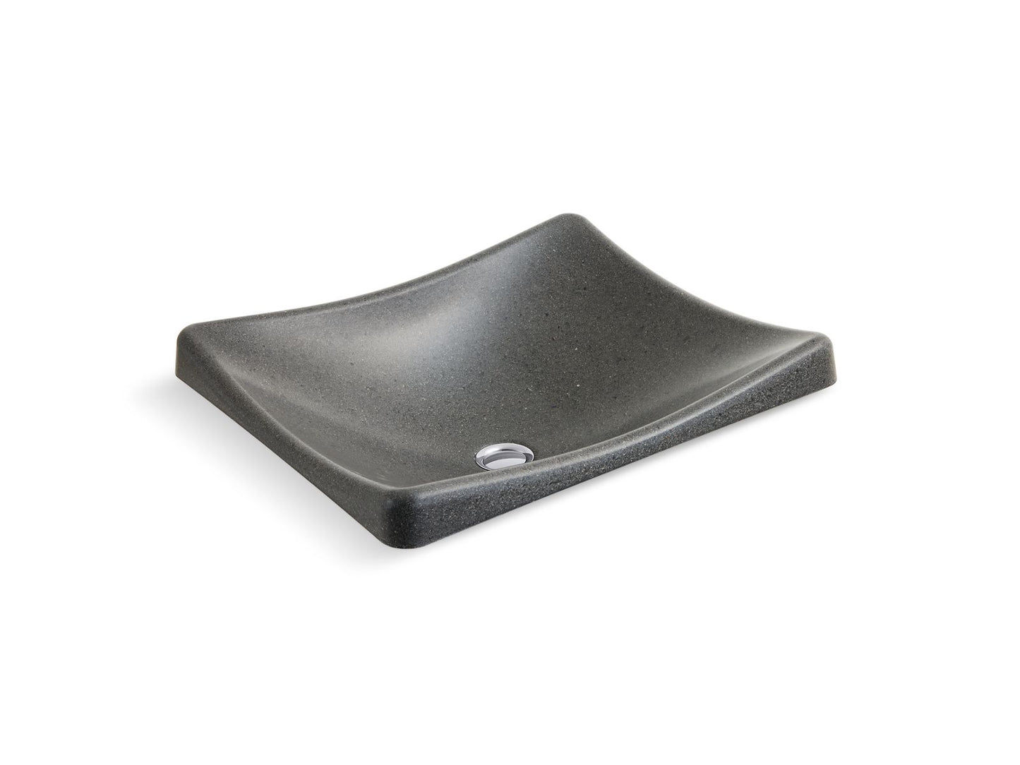 KOHLER K-41180-N-AHN WasteLAB DemiLav 17-3/4" rectangular vessel bathroom sink, no overflow - Ashen