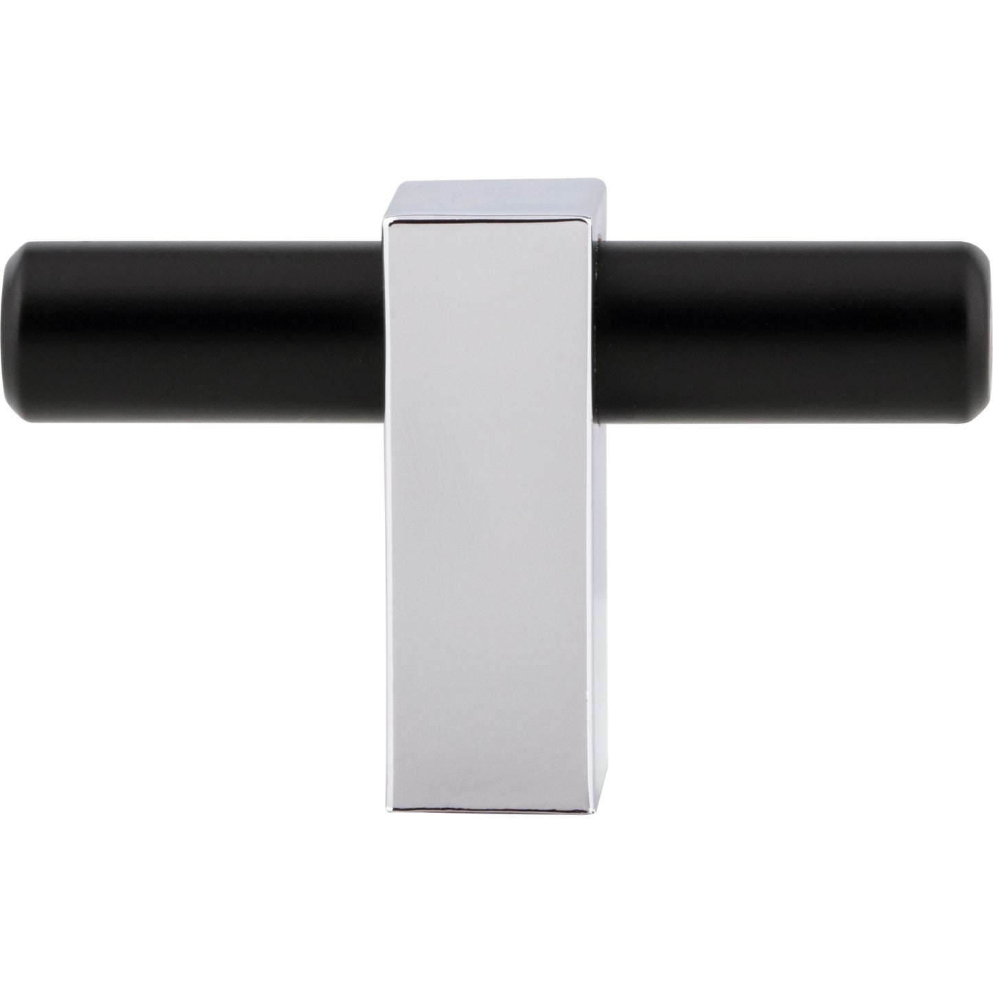 JEFFREY ALEXANDER 478T-MBPC Larkin 2 2-3/8" Length Bar Knob - Matte Black w/Polished Chrome