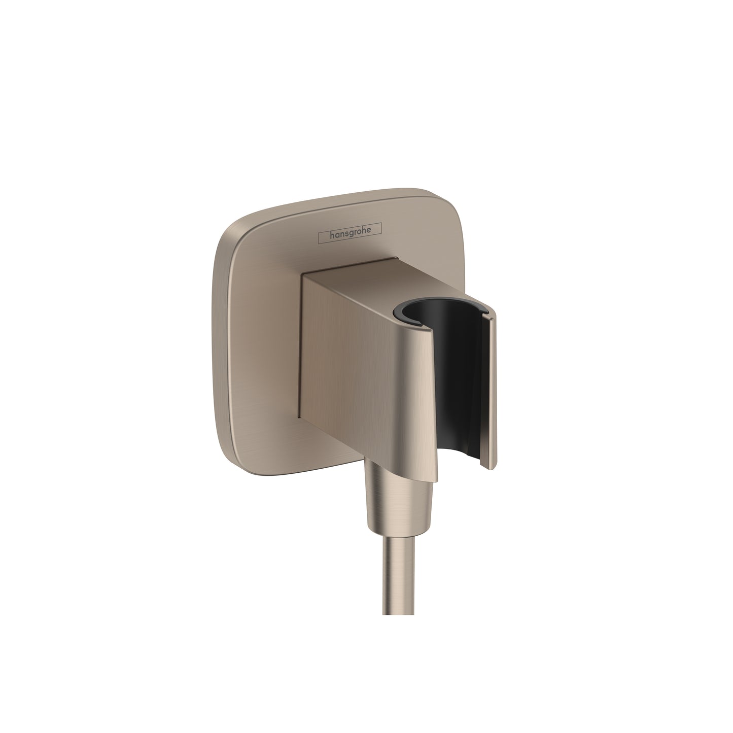 HANSGROHE 26887821 FixFit Q Wall Outlet with Handshower Holder in Brushed Nickel