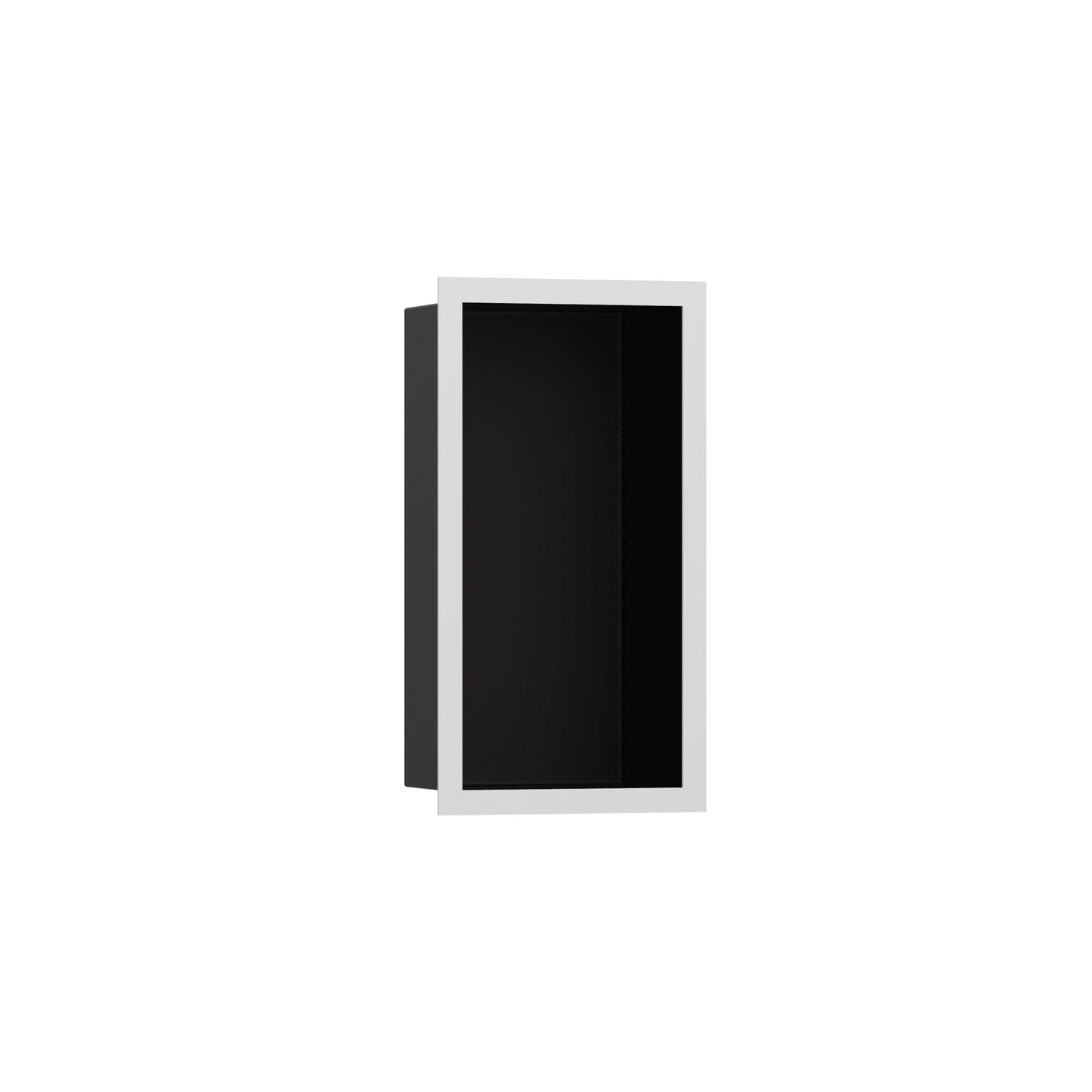 HANSGROHE 56095700 XtraStoris Individual Wall Niche Matte Black with Design Frame 12"x 6"x 4" in Matte White