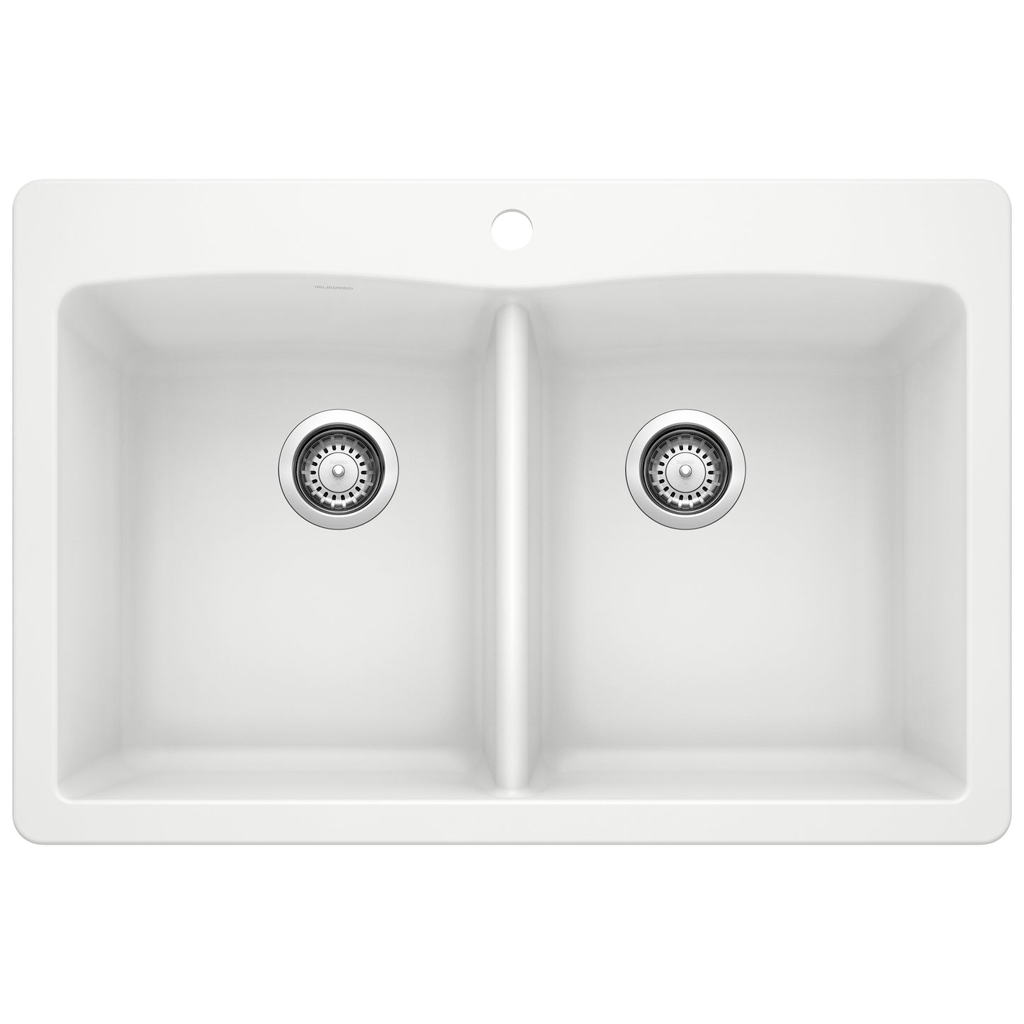 BLANCO 440221 Diamond Diamond SILGRANIT 33" 50/50 Double Bowl Dual Mount Kitchen Sink - White in White