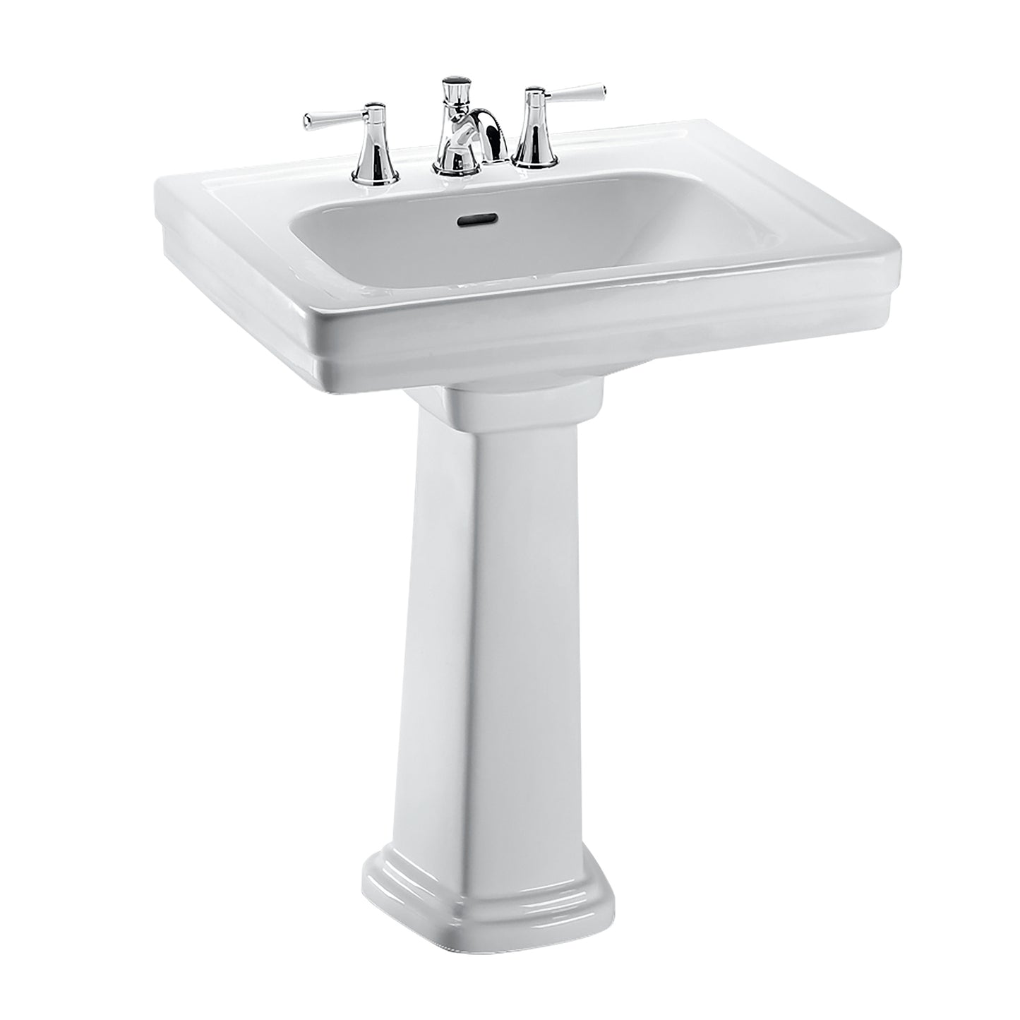 TOTO LPT530.8N#01 Promenade 27-1/2" X 22-1/4" Rectangular Pedestal Bathroom Sink For 8 Inch Center Faucets - Cotton White