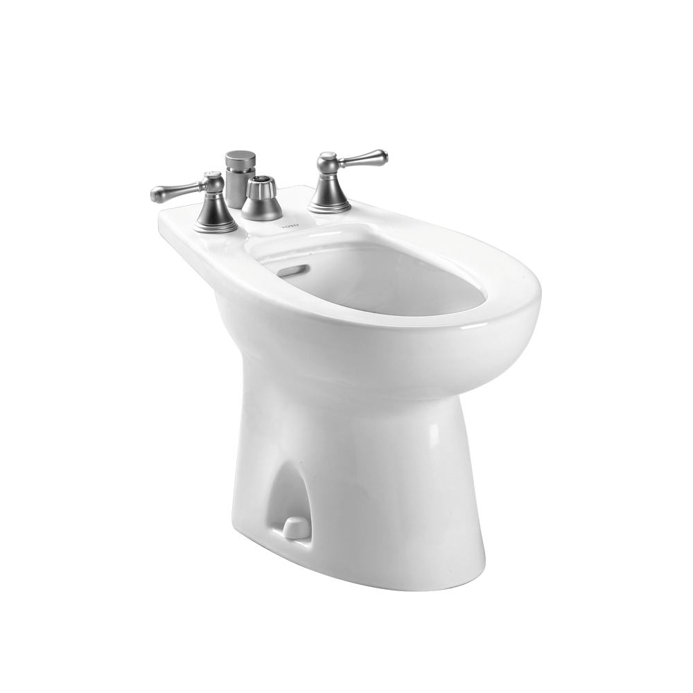 TOTO BT500B#01 Piedmont Deck Mount Vertical Spray Flushing Rim Bidet - Cotton White