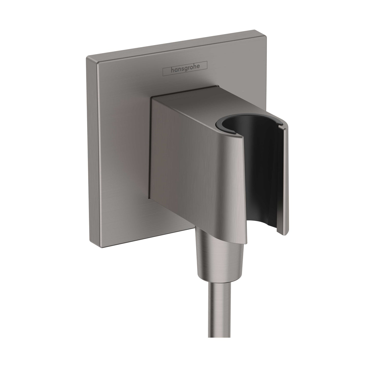 HANSGROHE 26889341 FixFit E Wall Outlet with Handshower Holder in Brushed Black Chrome