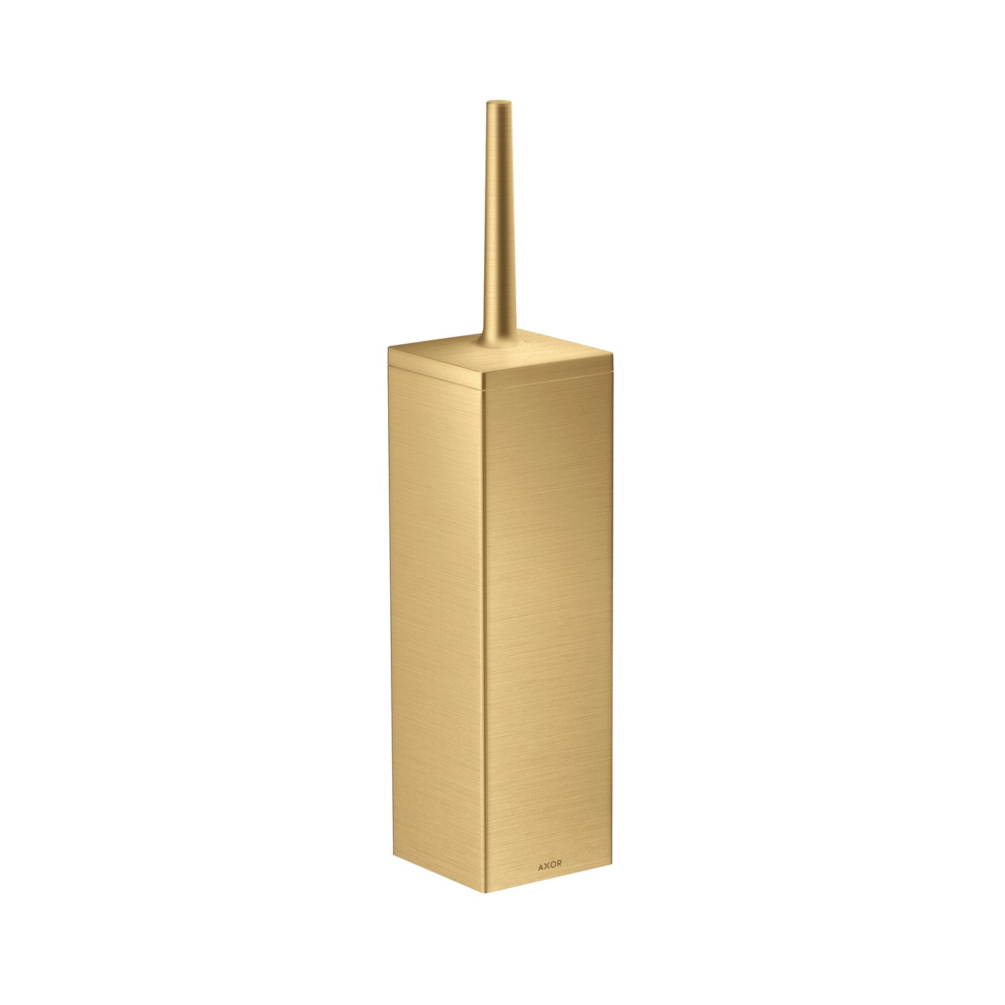 AXOR Universal Rectangular Toilet Brush Holder, Wall-Mounted in Brushed Gold Optic