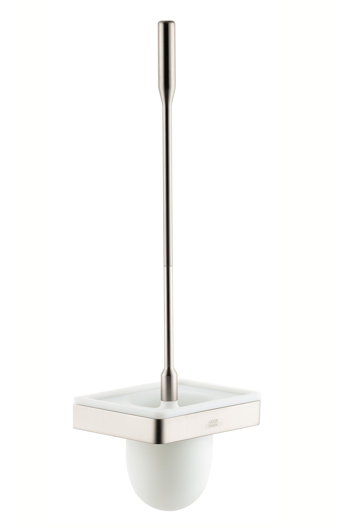 AXOR Universal SoftSquare Toilet Brush with Holder Wall-Mounted in Brushed Nickel
