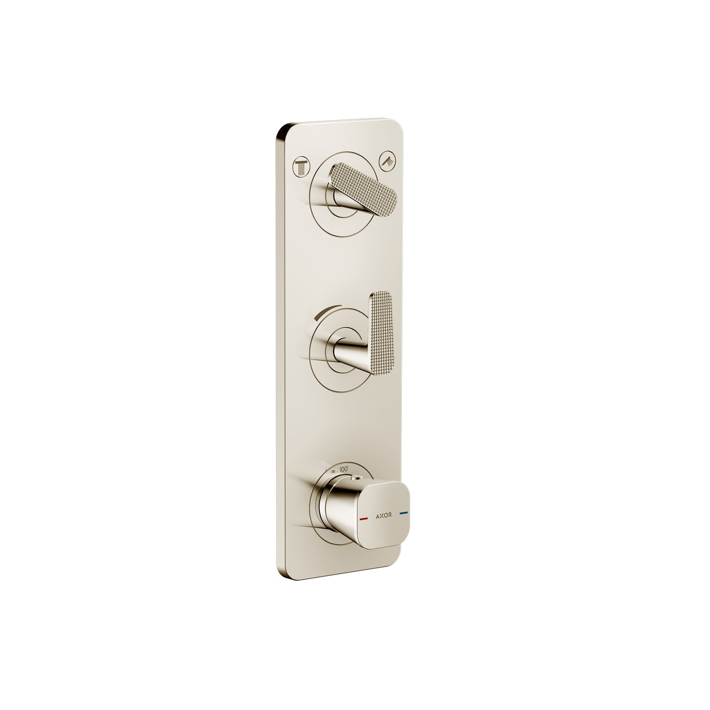 AXOR 49701831 Citterio C Thermostatic Module Trim 15" x 5" for 2 Functions- Cubic Cut - Polished Nickel