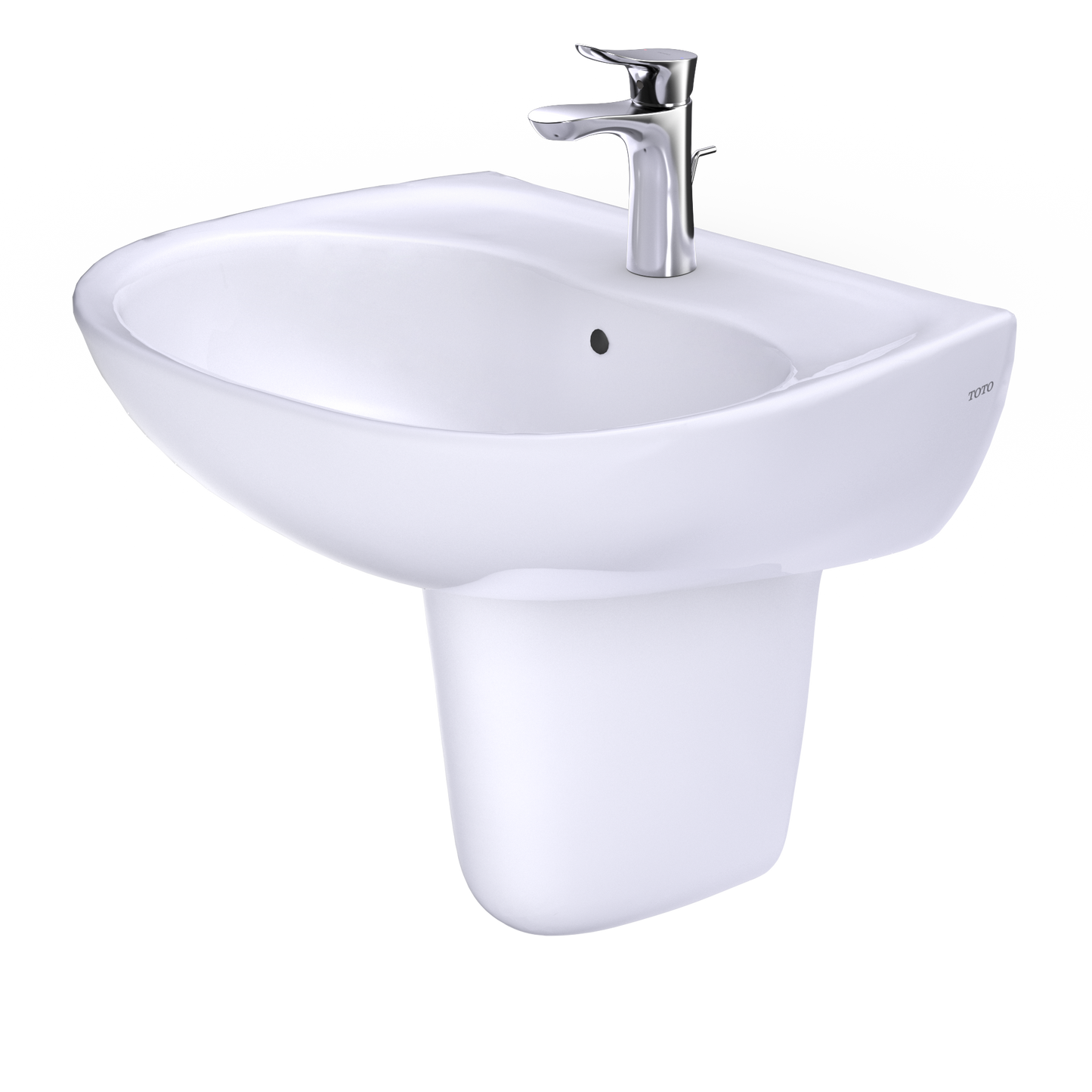 TOTO LHT241G#01 Supreme Oval Wall-Mount Bathroom Sink With Cefiontect And Shroud For Single Hole Faucets - Cotton White