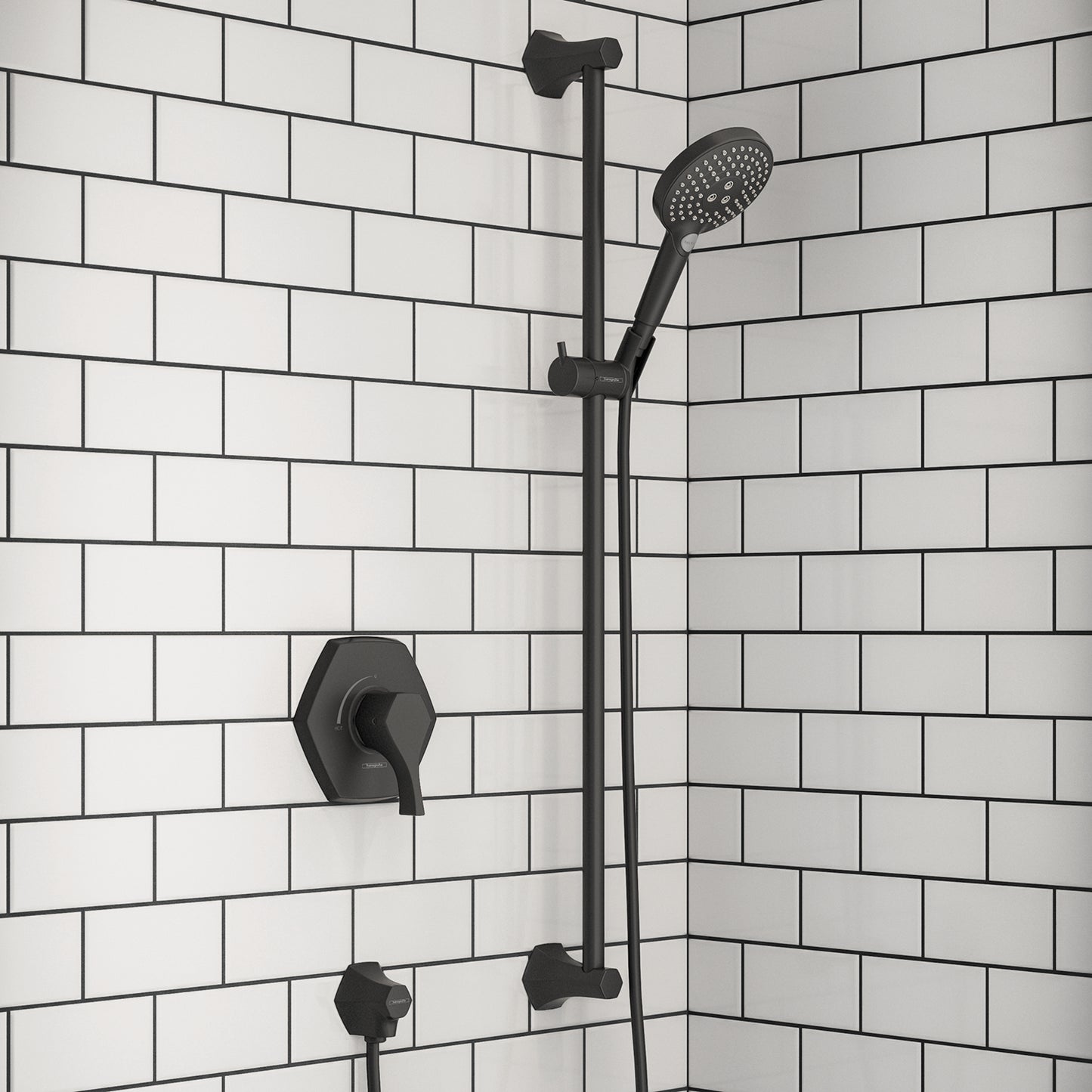 HANSGROHE 04832670 Matte Black Locarno Transitional Wallbar