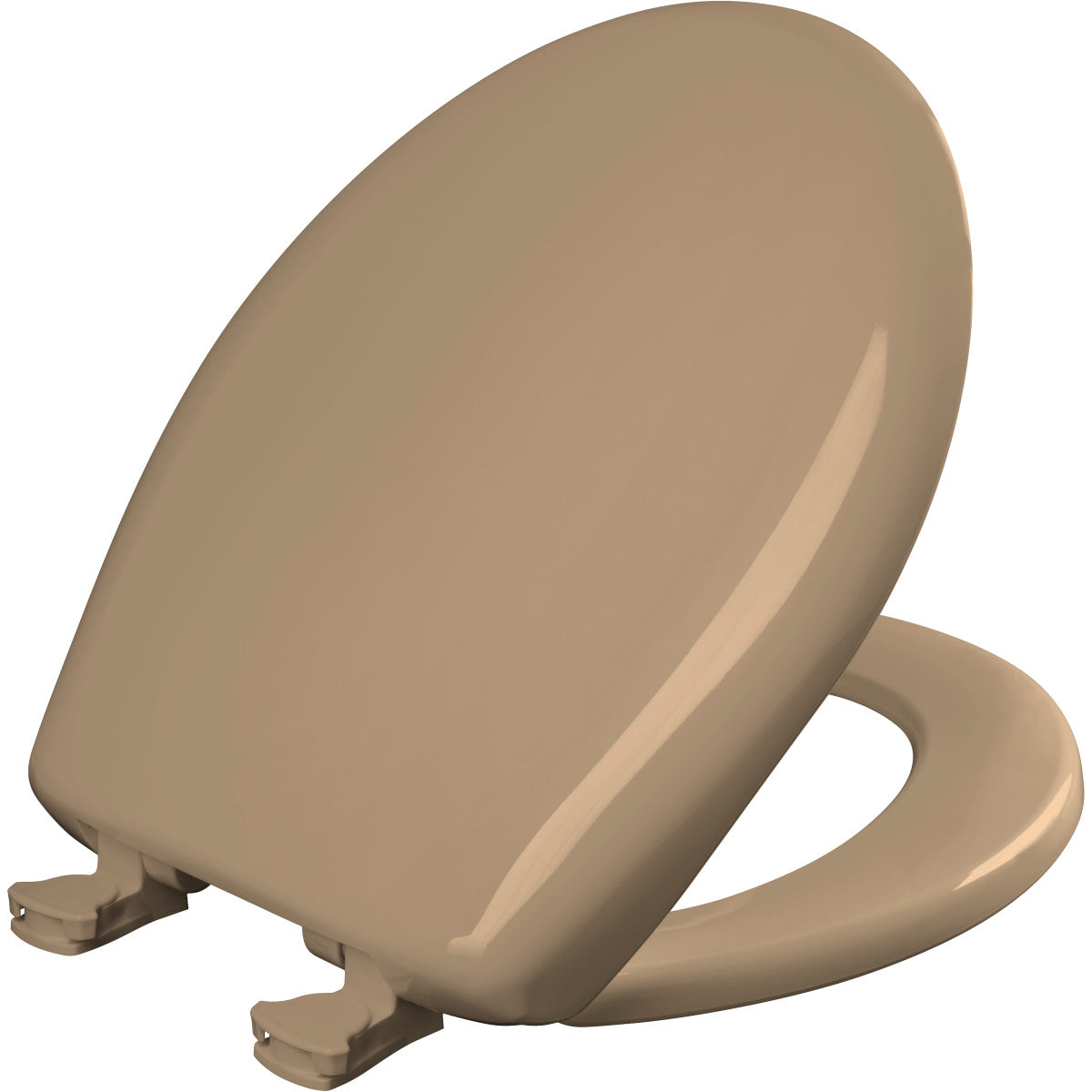 Bemis Round Plastic Toilet Seat in Sand with STA-TITE Seat Fastening System, Easy•Clean and Whisper•Close Hinge