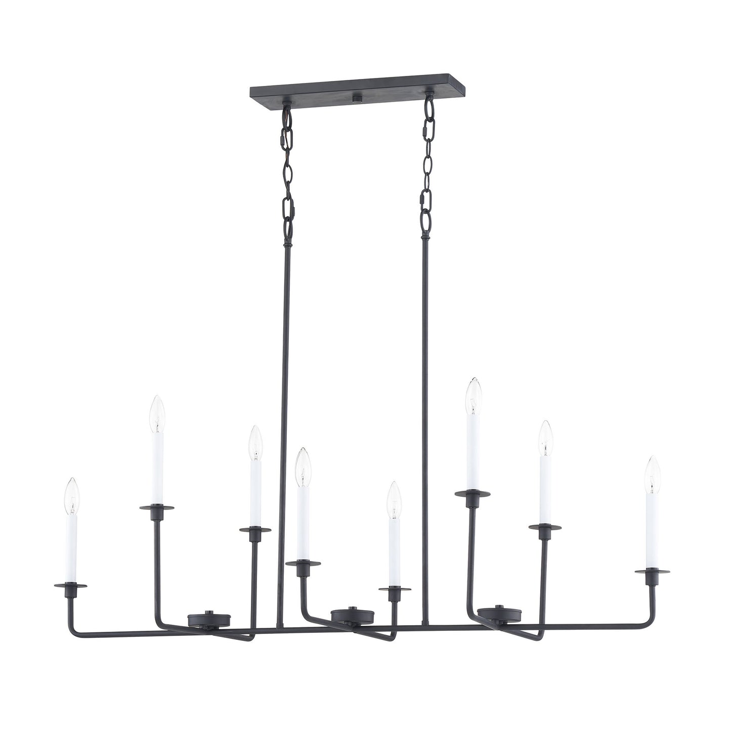 THOMAS CN340826 Lexington Green 48'' Wide 8-Light Linear Chandelier - Matte Black
