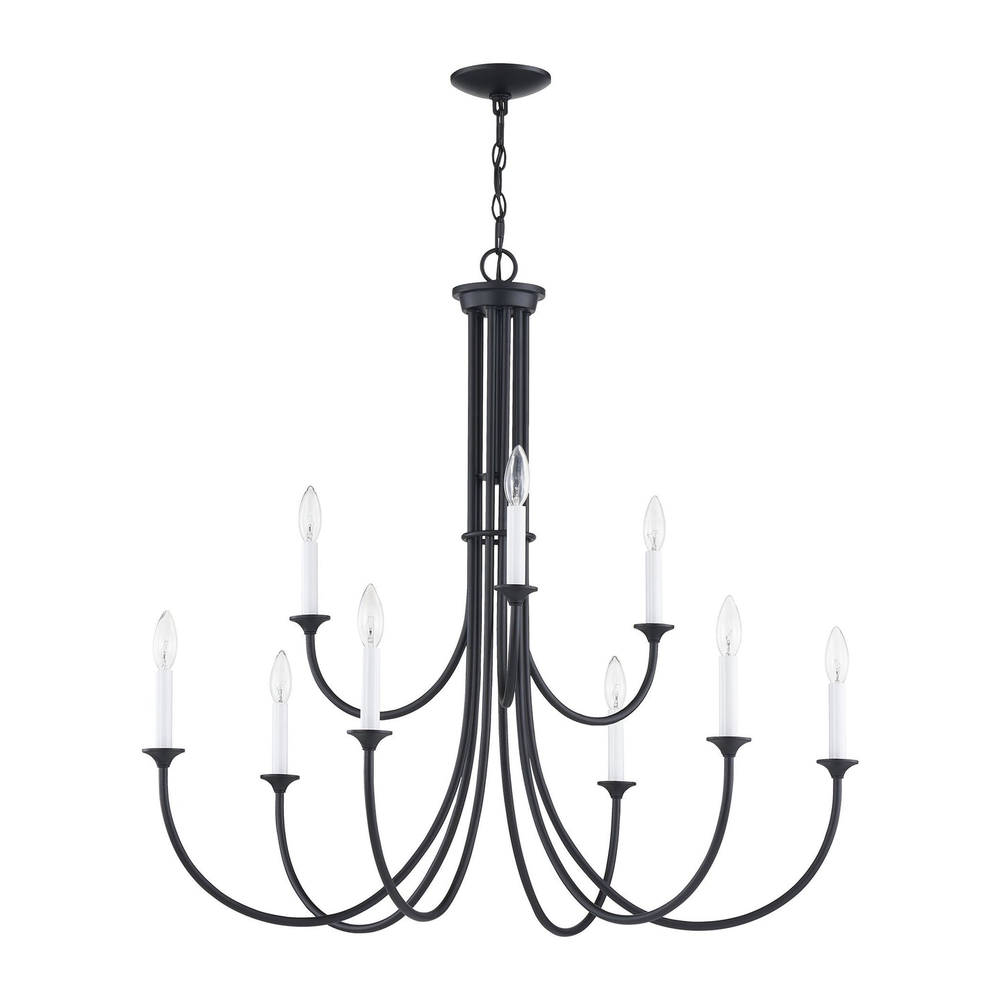 THOMAS CN340926 Meadowview 36'' Wide 9-Light Chandelier - Matte Black