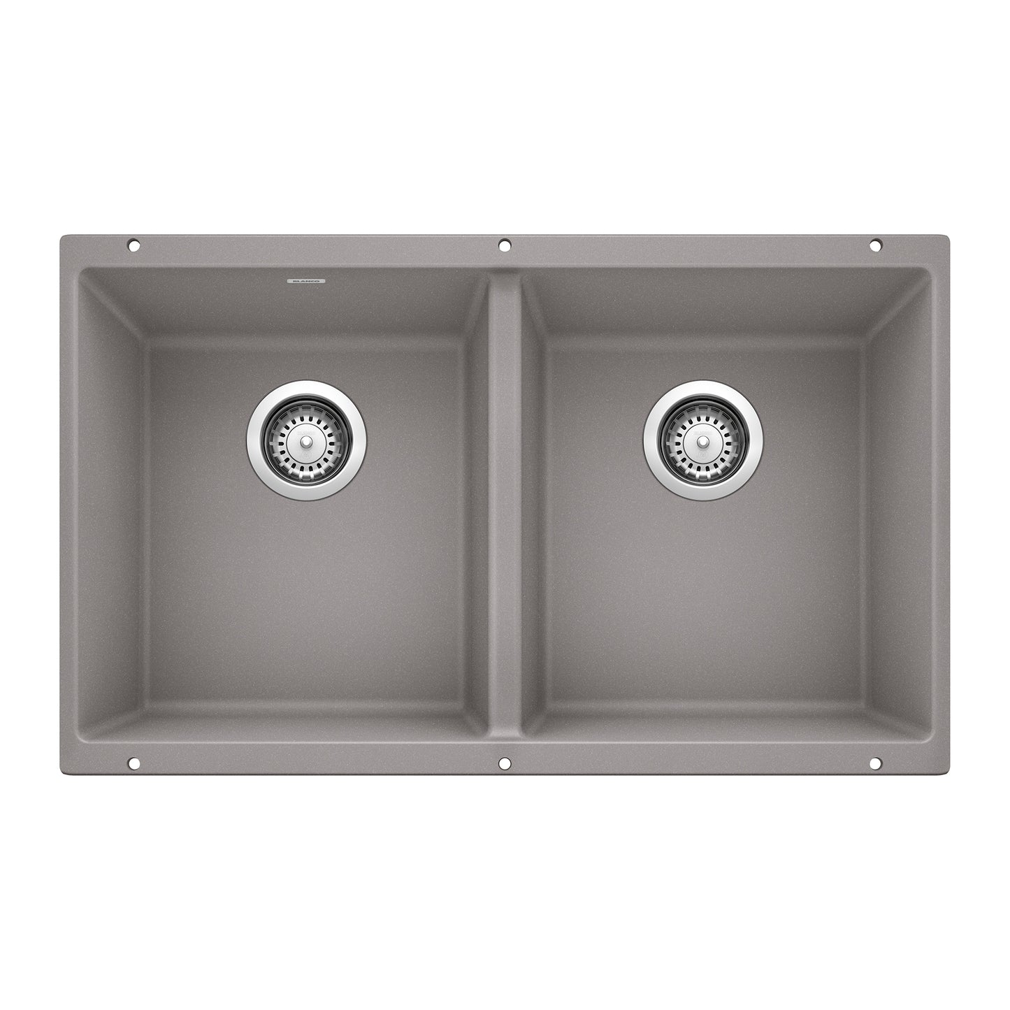 BLANCO 516319 Precis Precis SILGRANIT 29" 50/50 Double Bowl Undermount Kitchen Sink - Metallic Gray in Metallic Gray