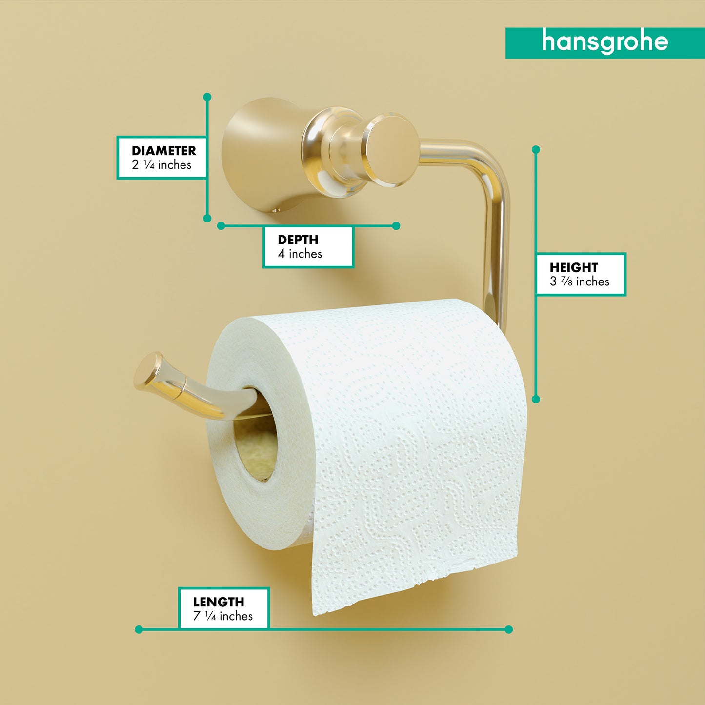 HANSGROHE 04787830 Polished Nickel Joleena Transitional Toilet Paper Holder