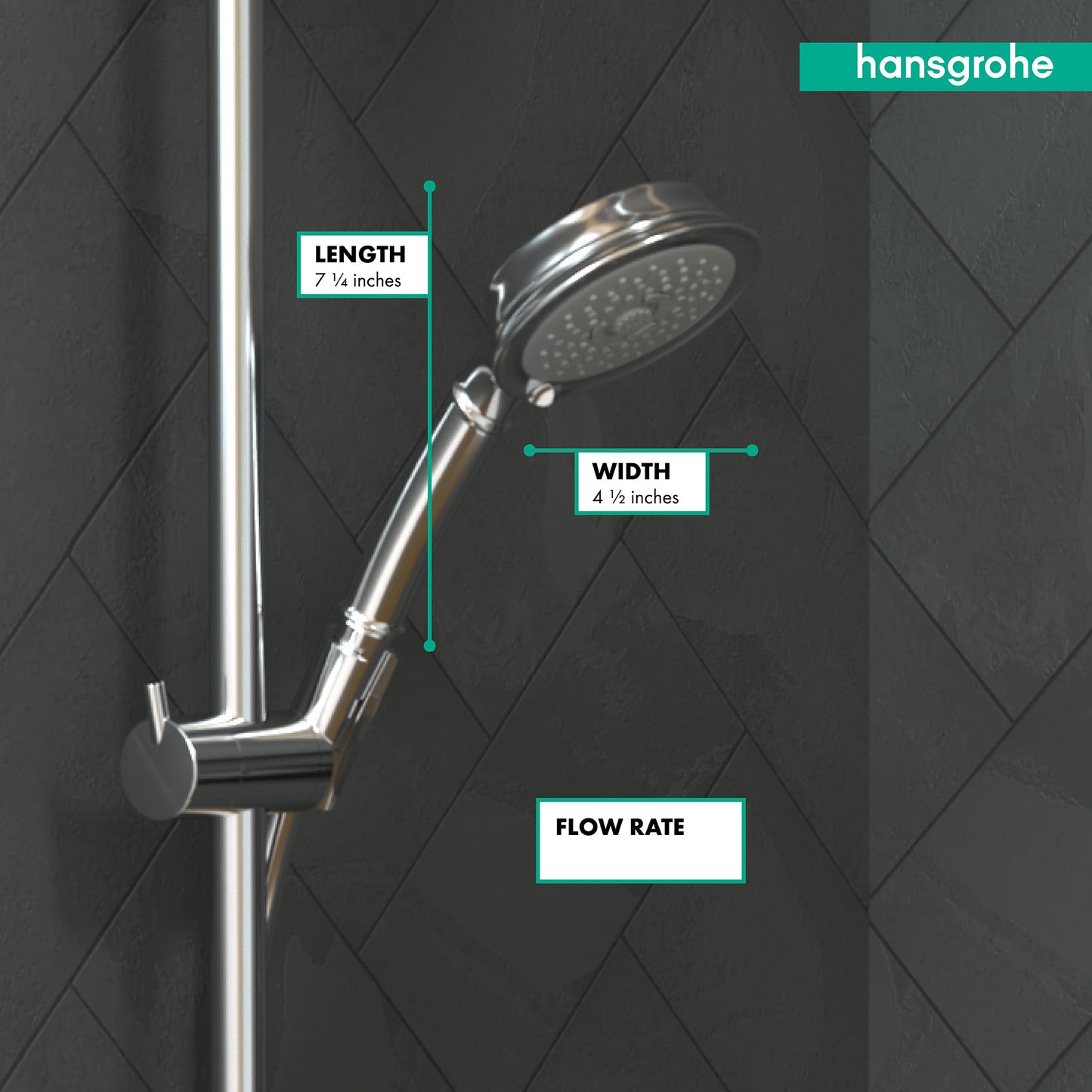 HANSGROHE 04072000 Croma 100 Classic Handshower 3-Jet, 2.5 GPM - Chrome
