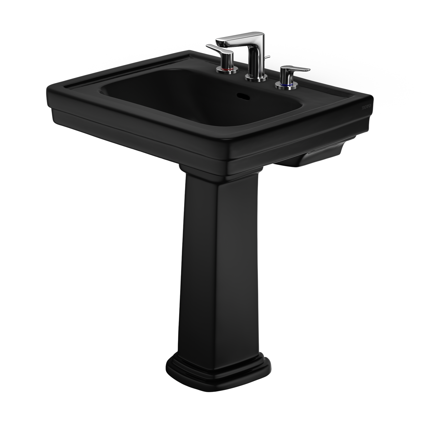 TOTO LPT530.8N#51 Promenade 27-1/2" X 22-1/4" Rectangular Pedestal Bathroom Sink For 8 Inch Center Faucets - Ebony