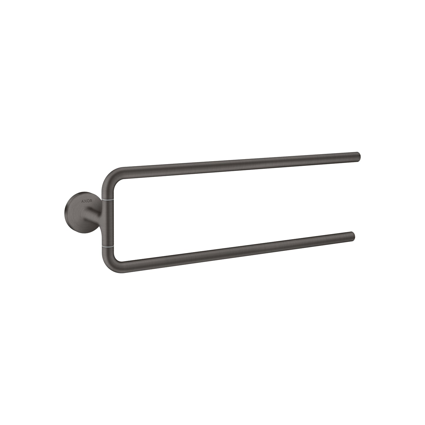 AXOR 42822340 Universal Circular Double Towel Bar, 20" - Brushed Black Chrome