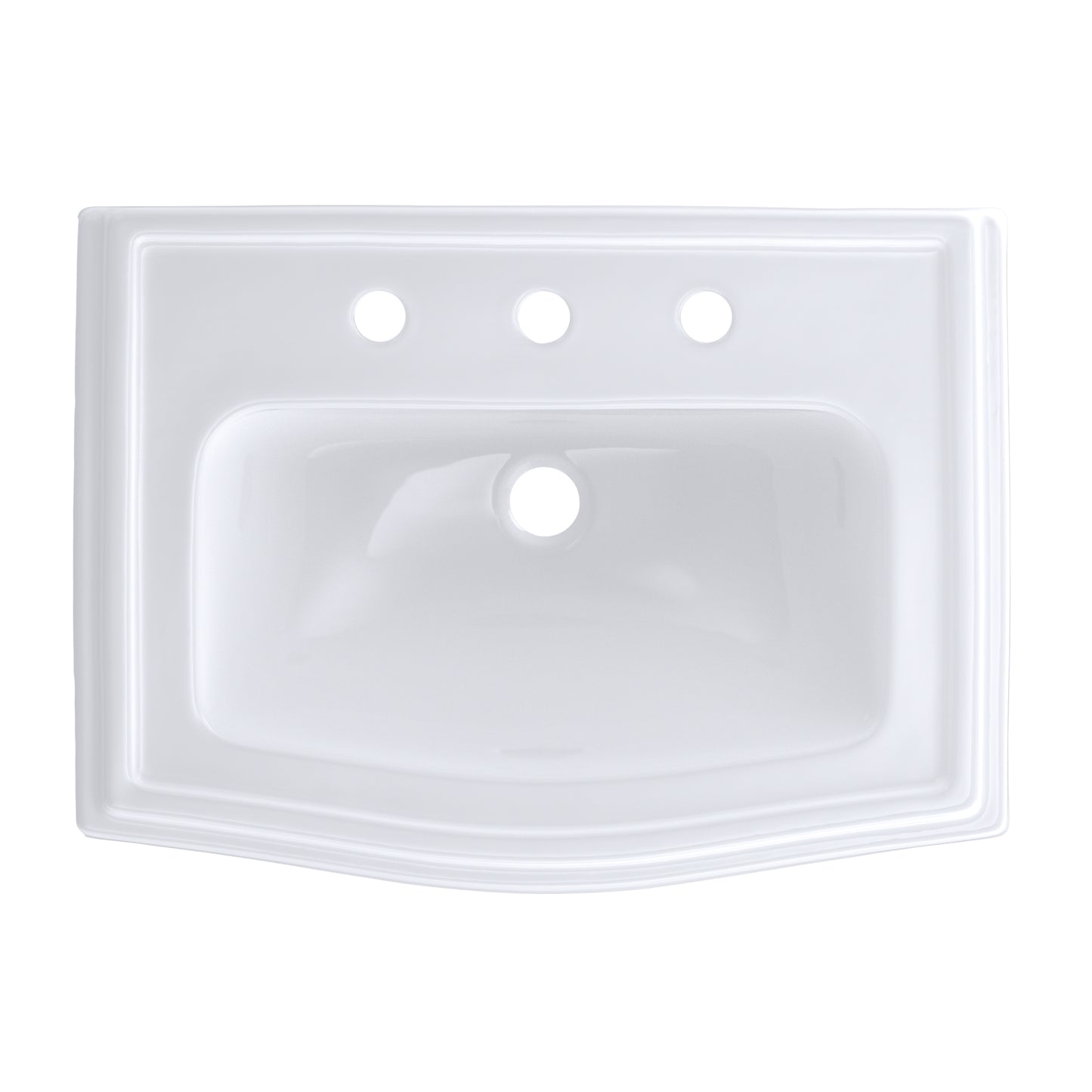 TOTO LT781.8#01 Clayton Rectangular Self-Rimming Drop-In Bathrrom Sink for 8 Inch Center Faucets , Cotton White