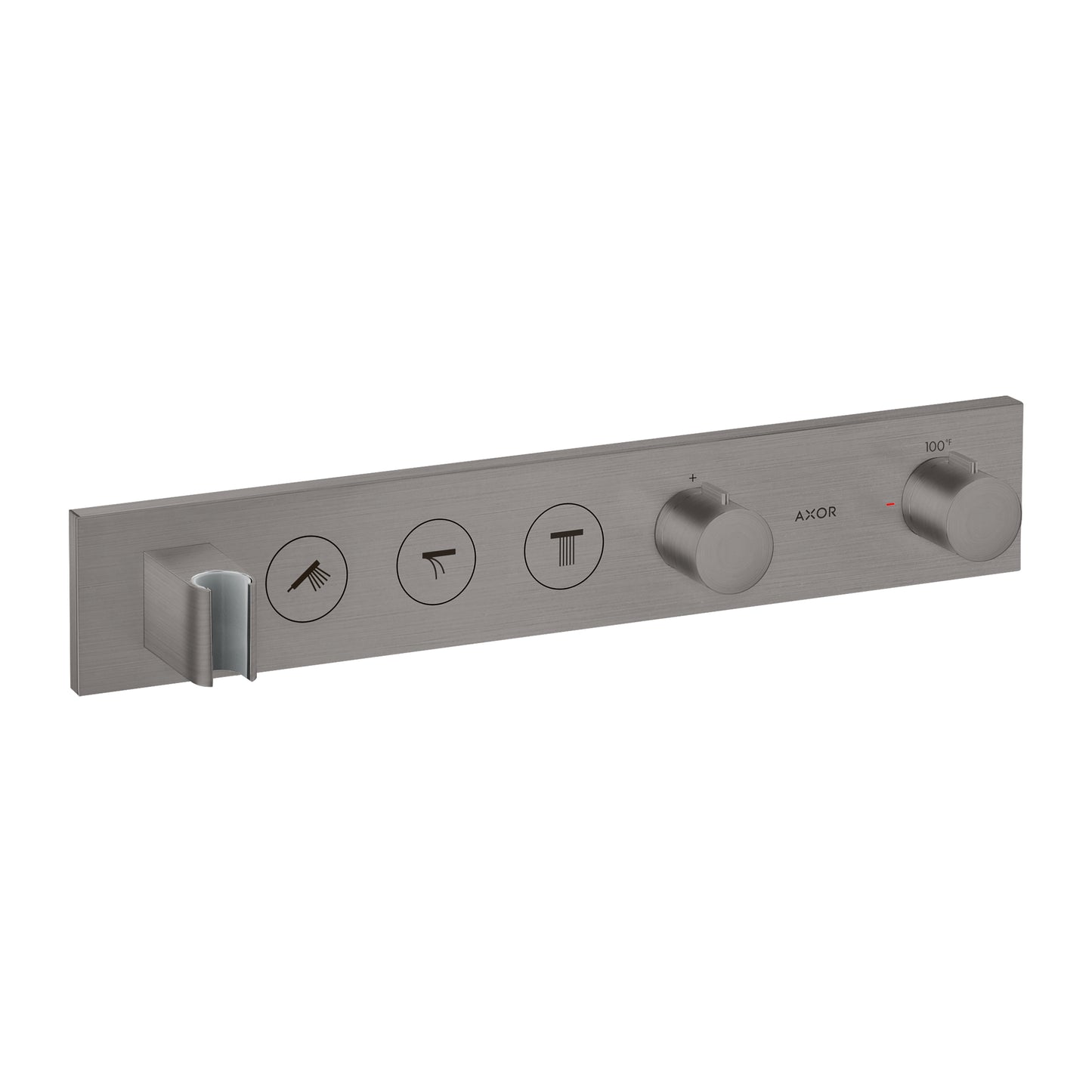 AXOR ShowerSolutions Thermostatic Module Trim Select for 3 Functions in Brushed Black Chrome