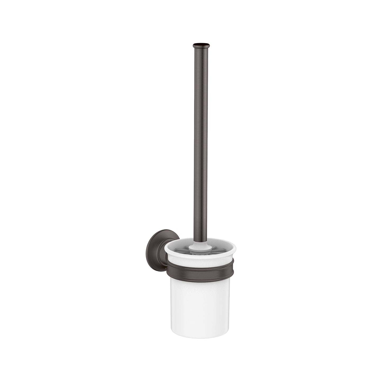 AXOR Montreux Toilet Brush with Holder, Wall-Mounted in Brushed Black Chrome