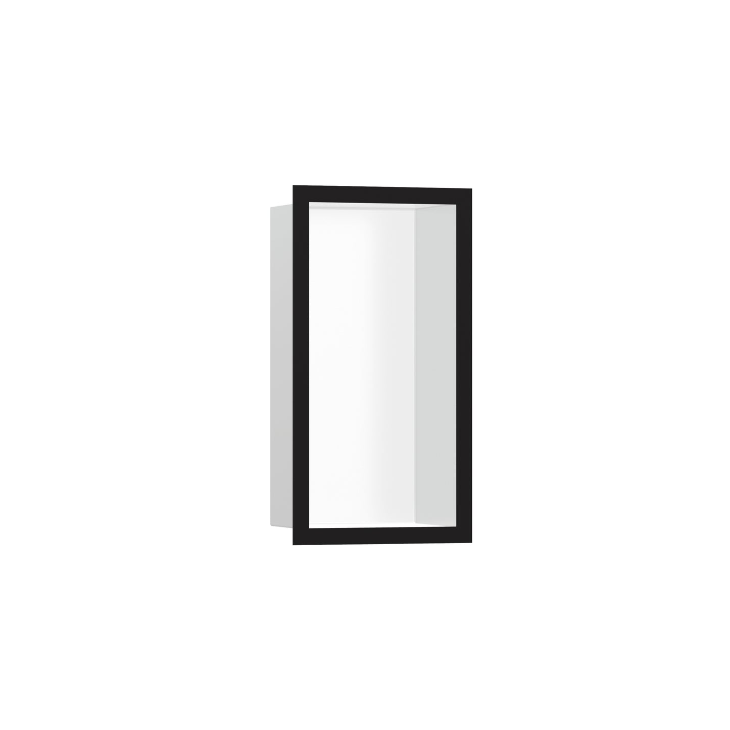 HANSGROHE 56096670 XtraStoris Individual Wall Niche Matte White with Design Frame 12"x 6"x 4" in Matte Black