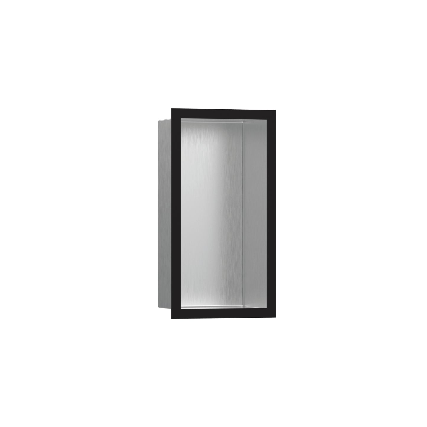 HANSGROHE 56094670 XtraStoris Individual Wall Niche Brushed Stainless Steel with Design Frame 12"x 6"x 4" in Matte Black