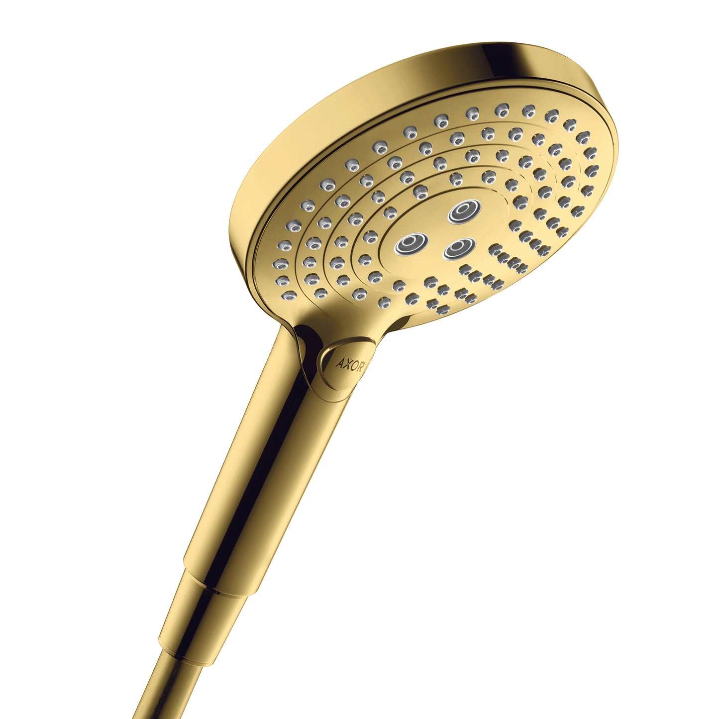 AXOR ShowerSolutions Handshower 120 3-Jet, 2.5 GPM in Polished Gold Optic