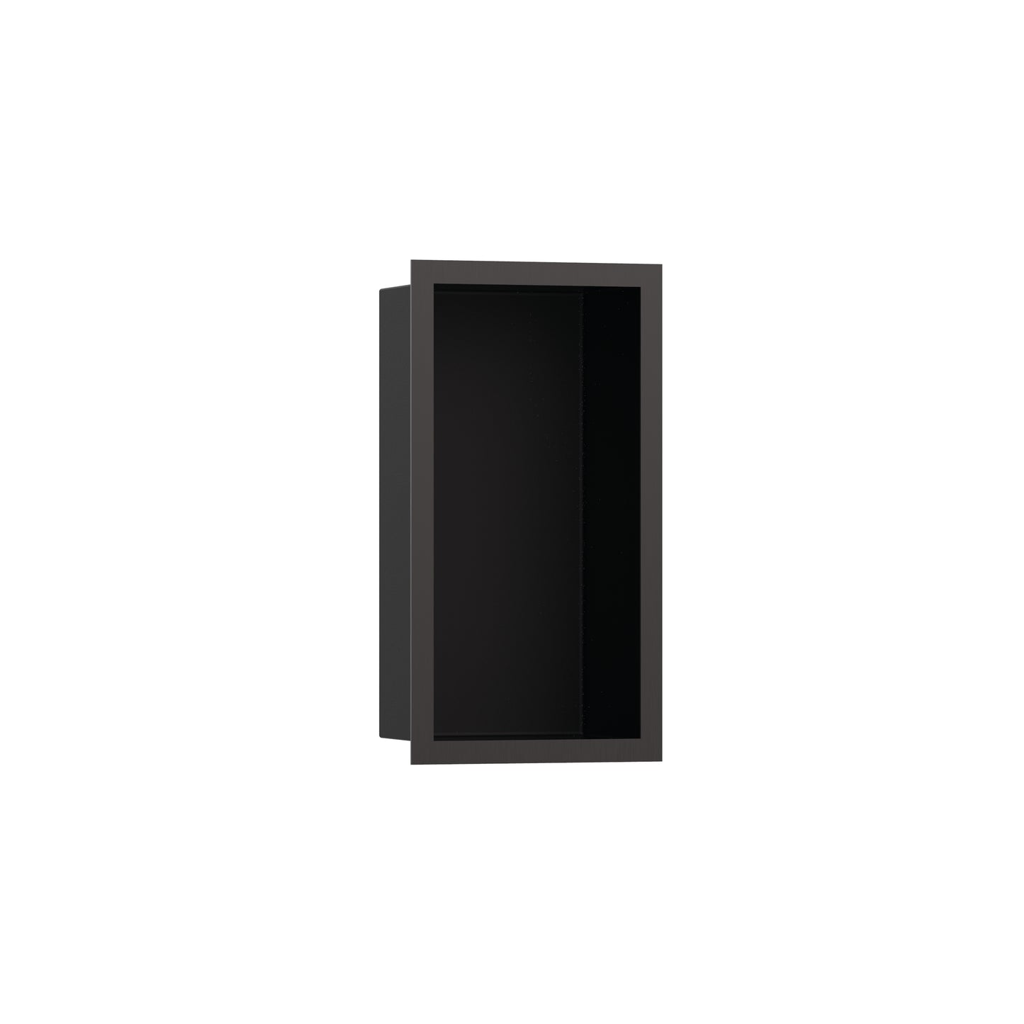 HANSGROHE 56095340 XtraStoris Individual Wall Niche Matte Black with Design Frame 12"x 6"x 4" in Brushed Black Chrome