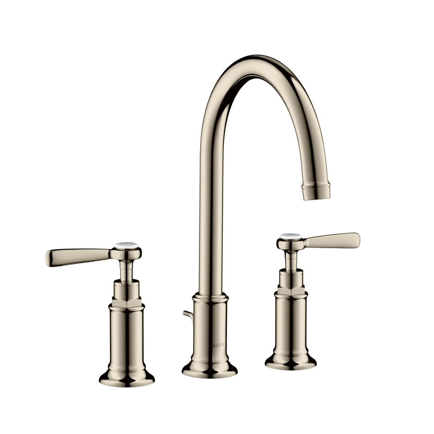 AXOR 16514831 Montreux Widespread Faucet 180 with Lever Handles and Pop-Up Drain, 1.2 GPM - Polished Nickel
