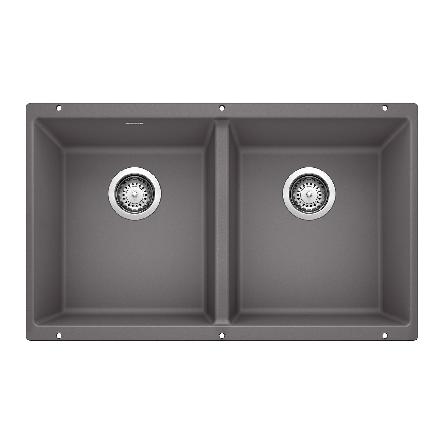 BLANCO 519050 Precis Precis SILGRANIT 29" 50/50 Double Bowl Undermount Kitchen Sink - Cinder in Cinder