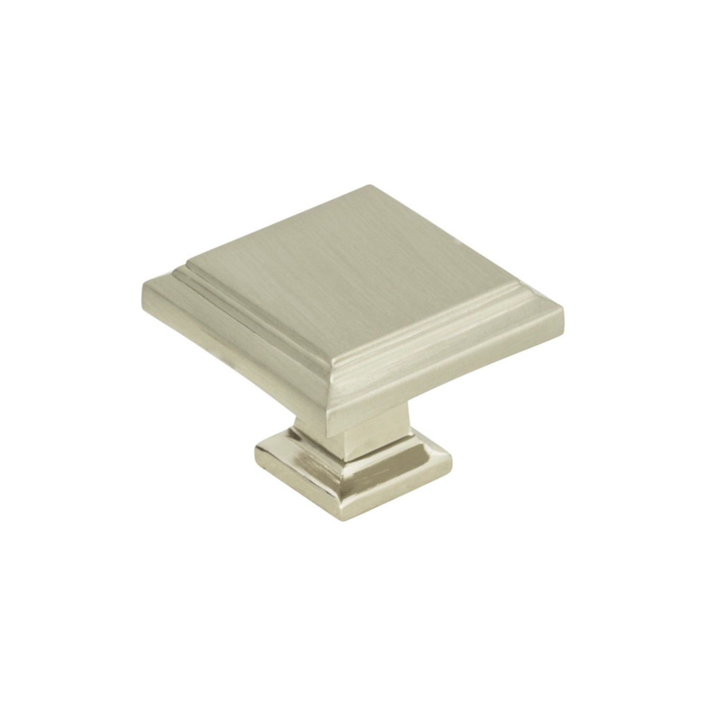 ATLAS 289-BRN Sutton Place 1 1/4" Length Square Knob - Brushed Nickel