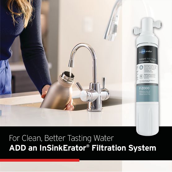 INSINKERATOR 45676B-ISE Instant Hot & Cold Water Dispenser System, 2-Handle Drinking Water Faucet with 2/3-Gallon, Stainless Steel Tank - HC250MBLK-SS