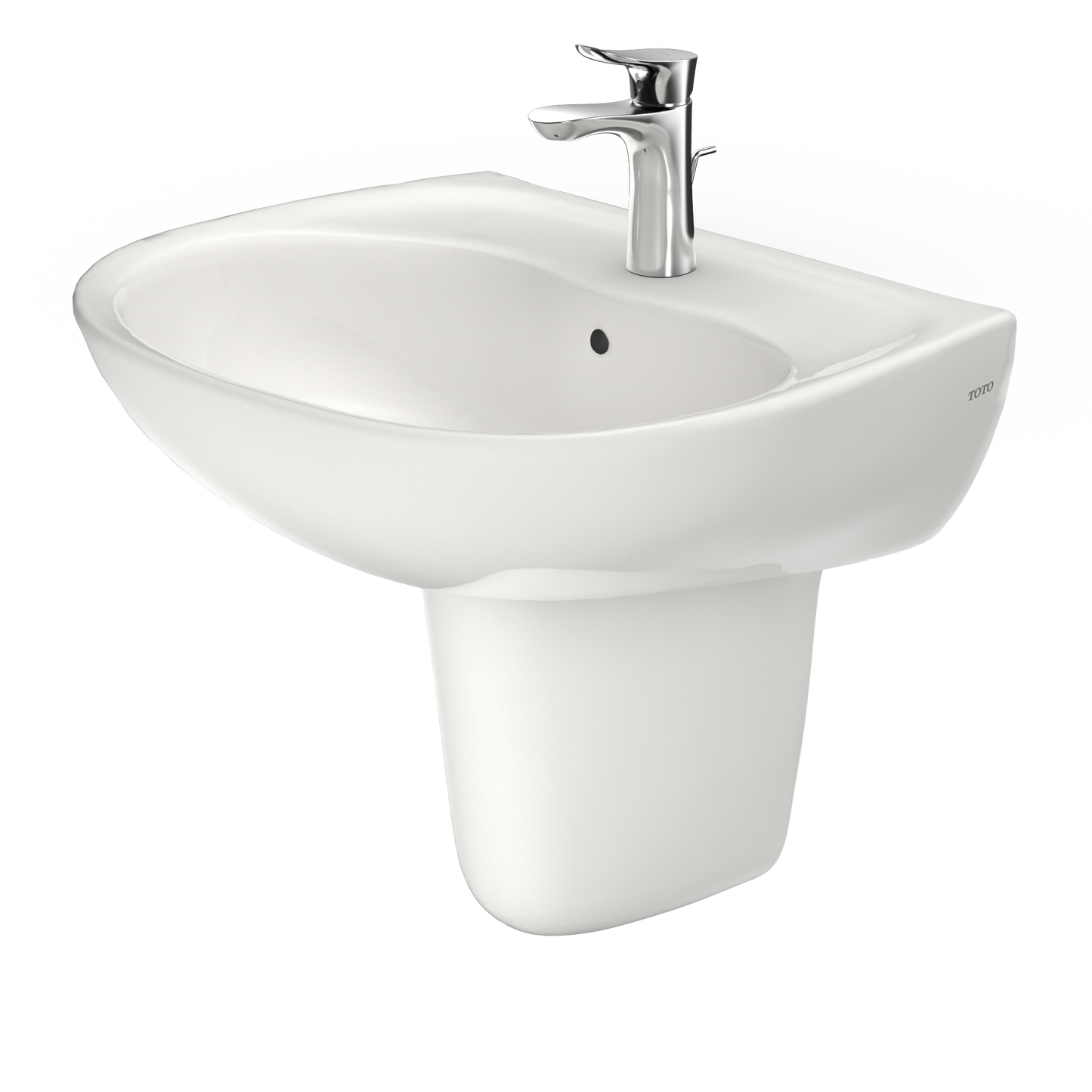 TOTO LHT241G#11 Supreme Oval Wall-Mount Bathroom Sink With Cefiontect And Shroud For Single Hole Faucets - Colonial White