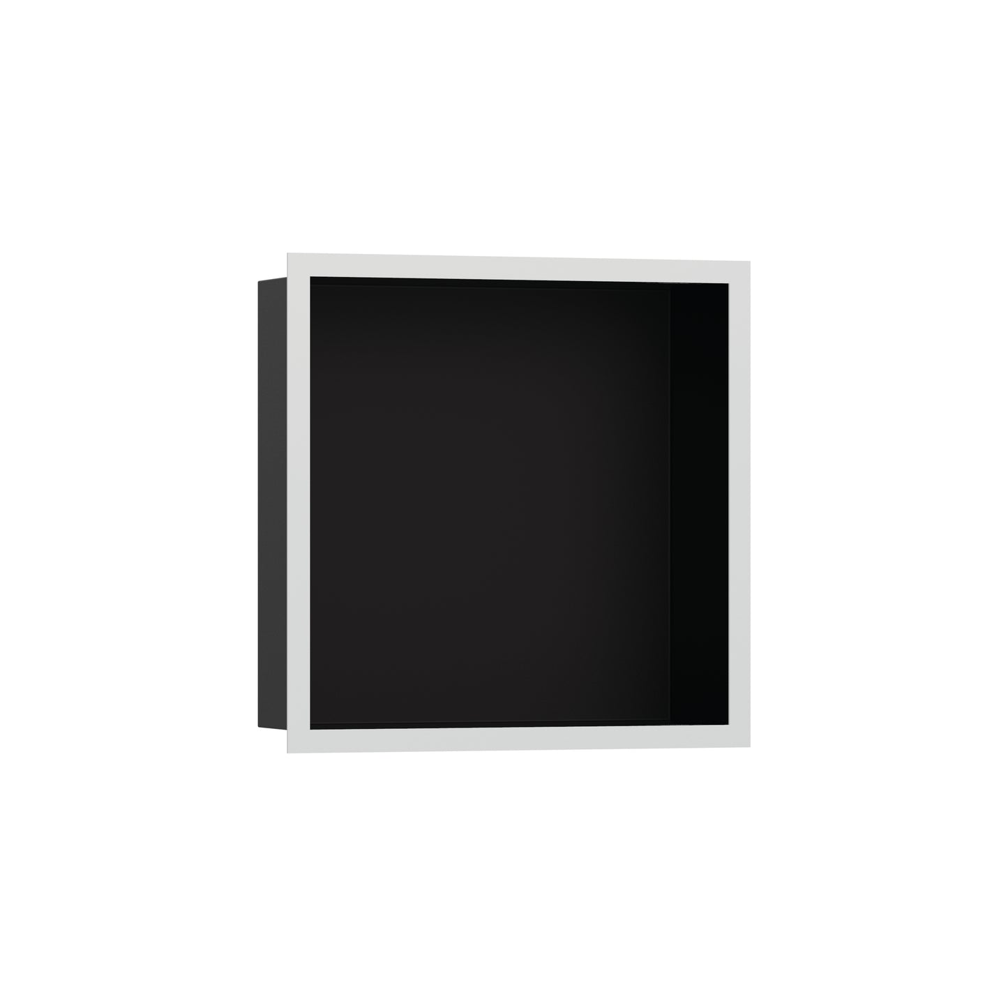 HANSGROHE 56098700 XtraStoris Individual Wall Niche Matte Black with Design Frame 12"x 12"x 4" in Matte White