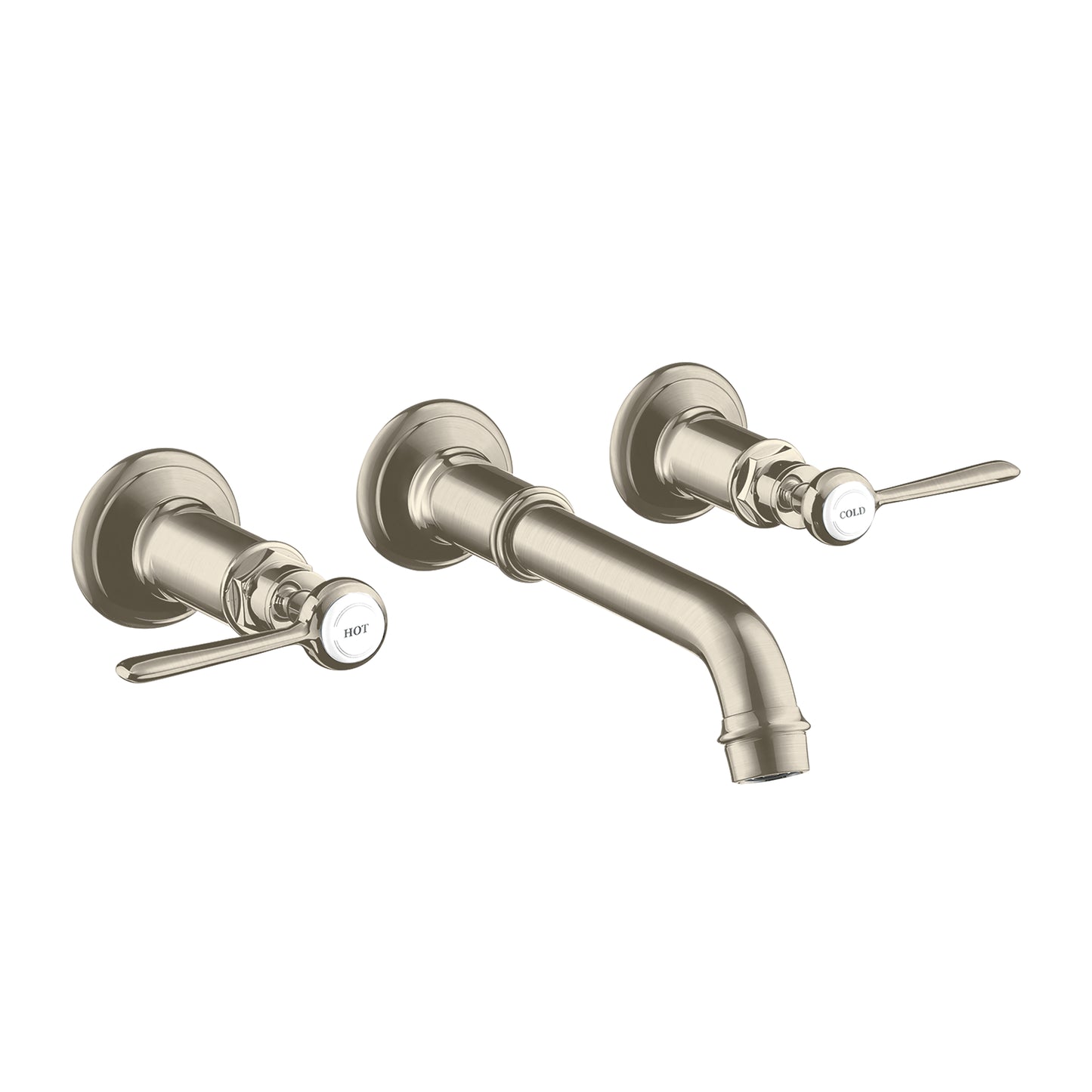 AXOR Montreux Wall-Mounted Widespread Faucet Trim with Lever Handles, 1.2 GPM in Brushed Nickel