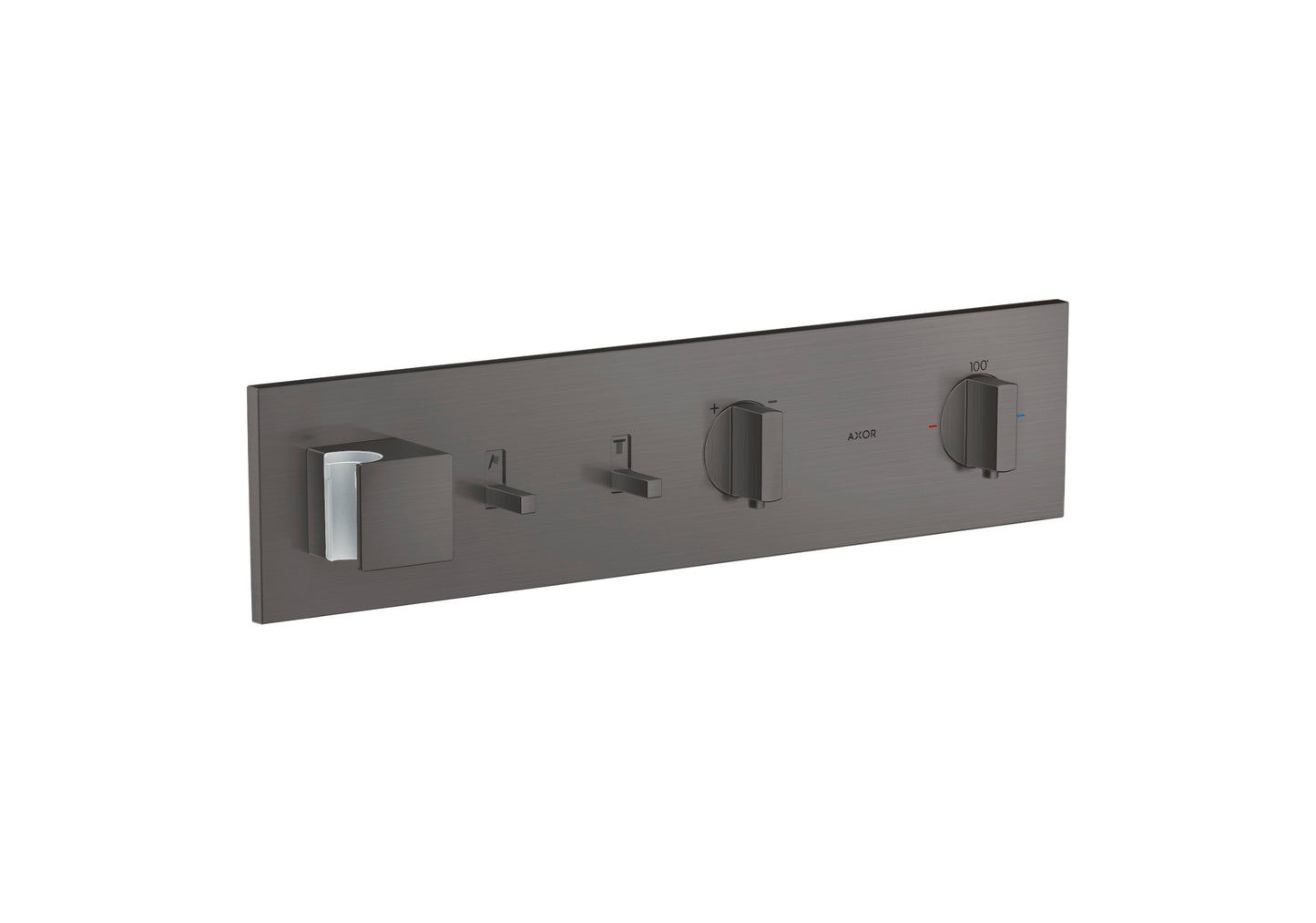 AXOR ShowerComposition Thermostatic Module Trim for 2 Functions in Brushed Black Chrome